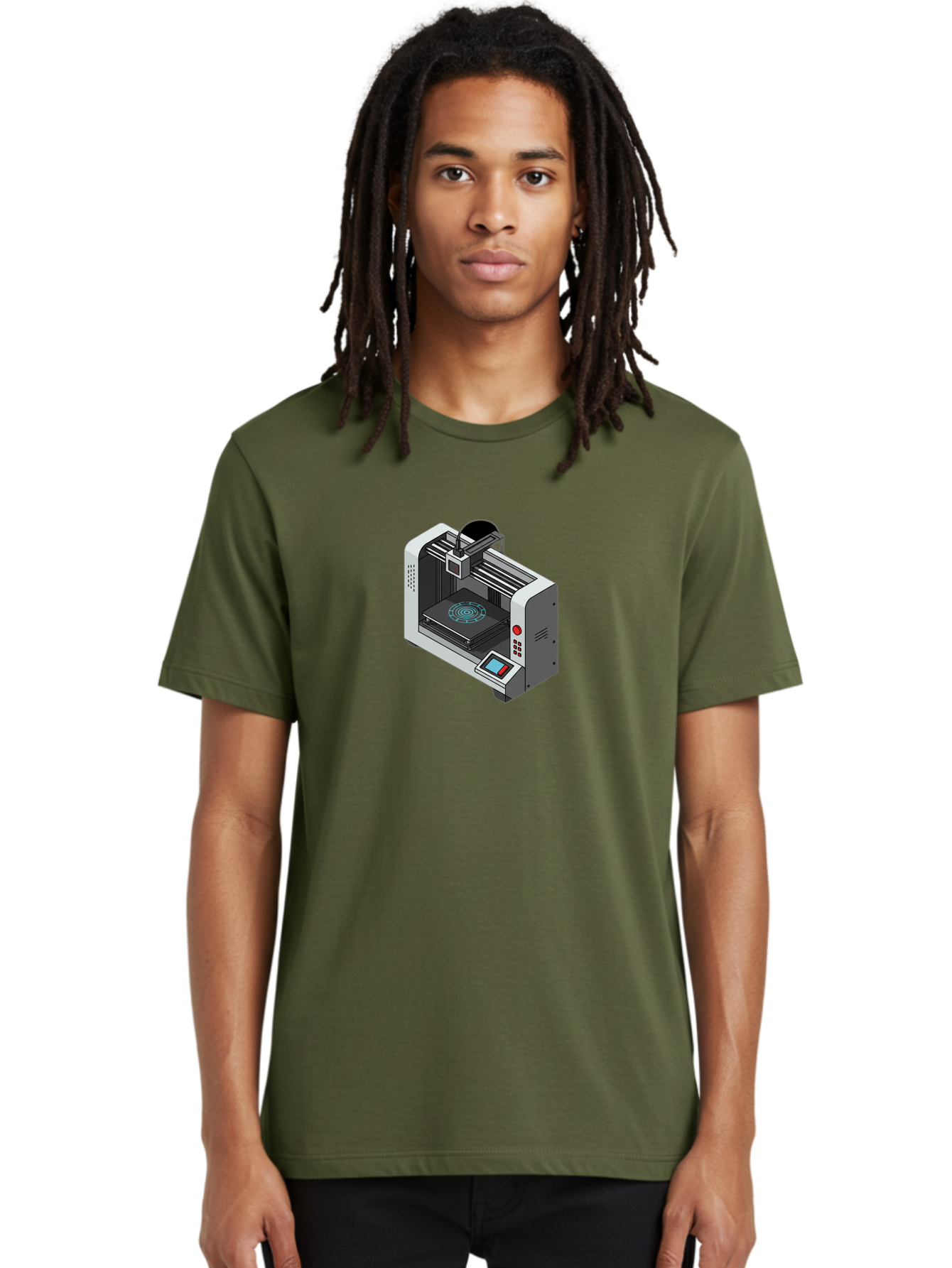 3D-Printer-33 Men'S Graphic Tee, 100% Cotton, Comfortable Casual Summer Wear, Machine Washable, 3D Printing Technology, Additive Manufacturing, Digital Fabrication, Rapid Prototyping, Industrial Design, Futuristic Machinery, Baa028