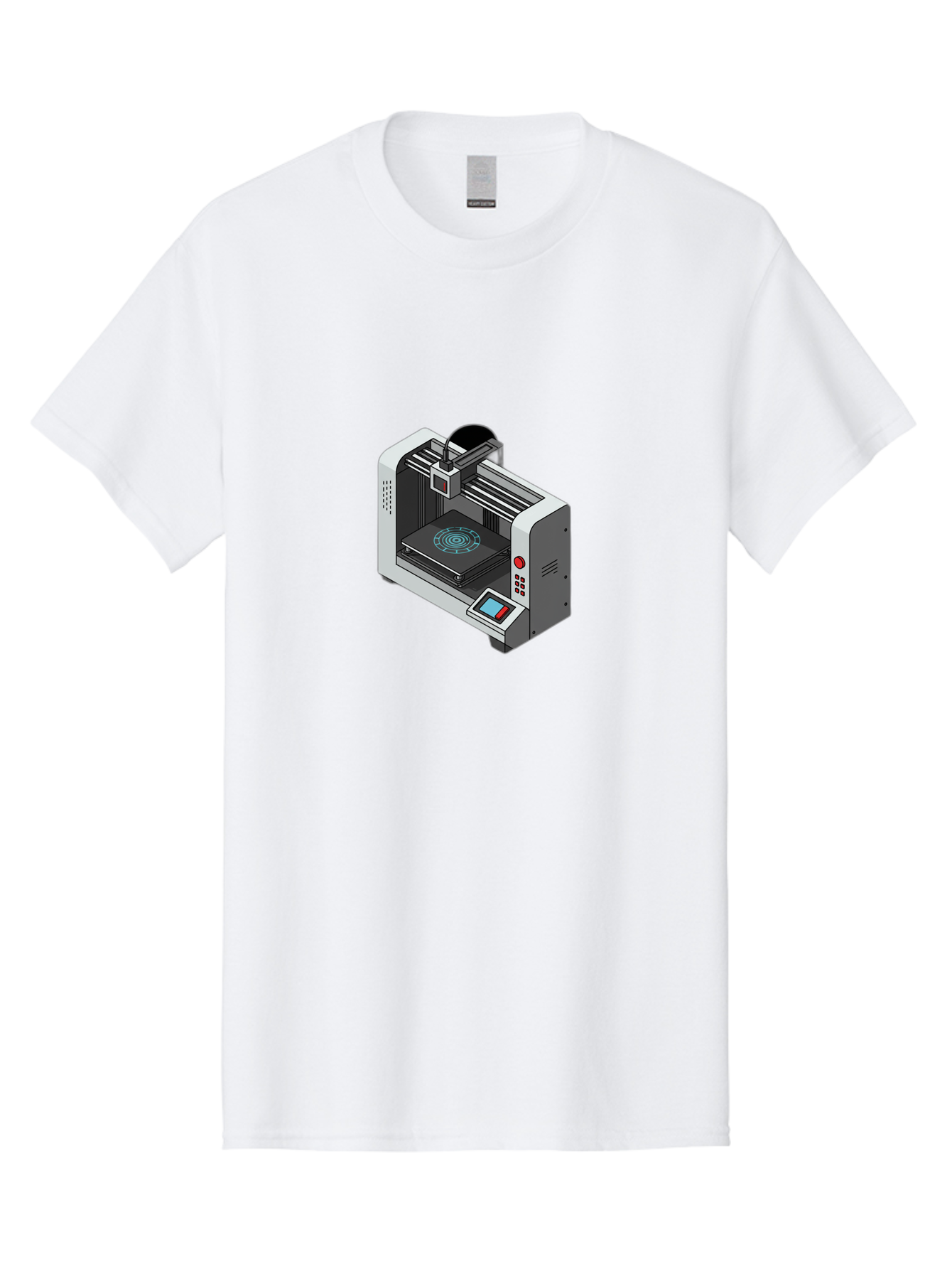 3D-Printer-33 Men'S Graphic Tee, 100% Cotton, Comfortable Casual Summer Wear, Machine Washable, 3D Printing Technology, Additive Manufacturing, Digital Fabrication, Rapid Prototyping, Industrial Design, Futuristic Machinery, Baa028