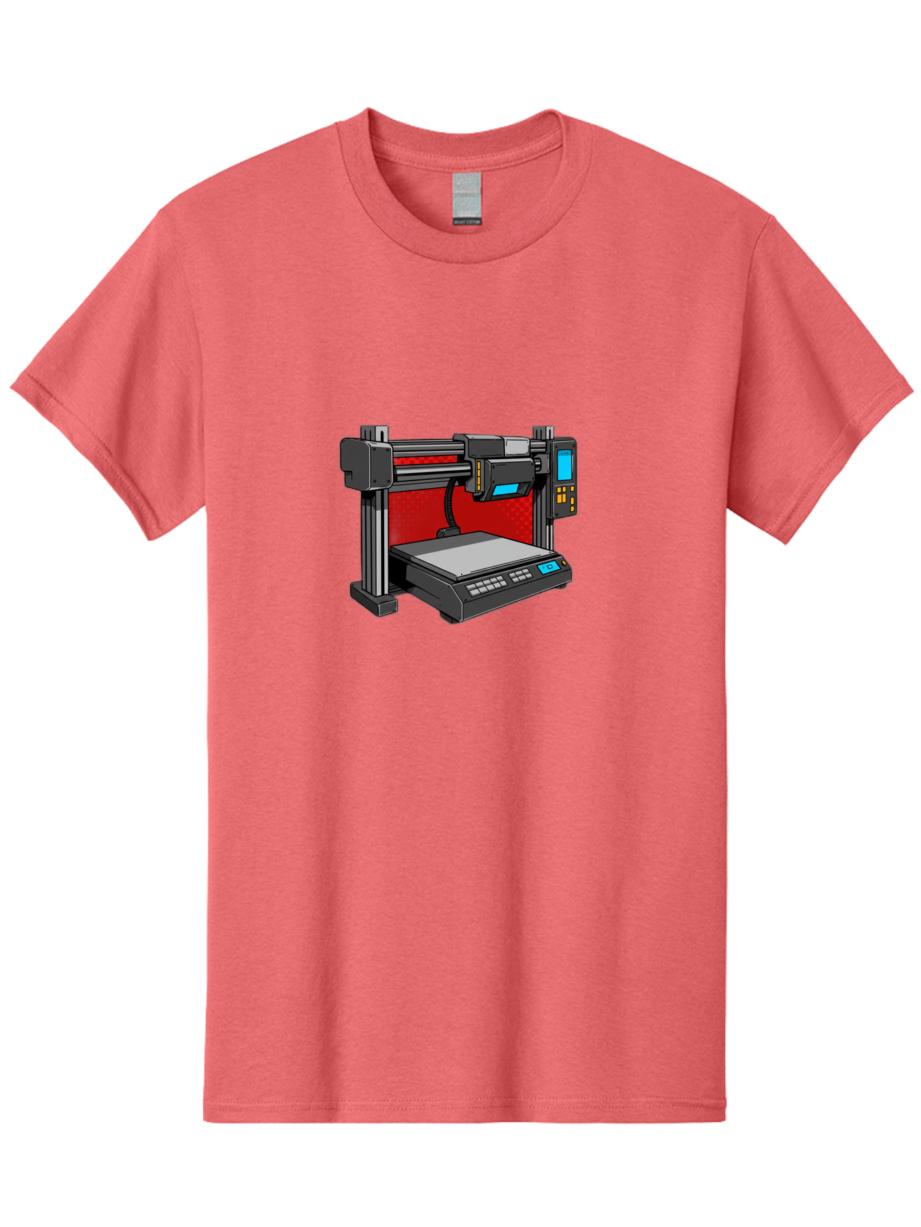 3D-Printer-34 Men'S Graphic Tee, 100% Cotton, Comfortable Casual Summer Wear, Machine Washable, 3D Printing Technology, Additive Manufacturing, Futuristic Machine, Digital Fabrication, Precise Printing, Industrial Design, Baa029