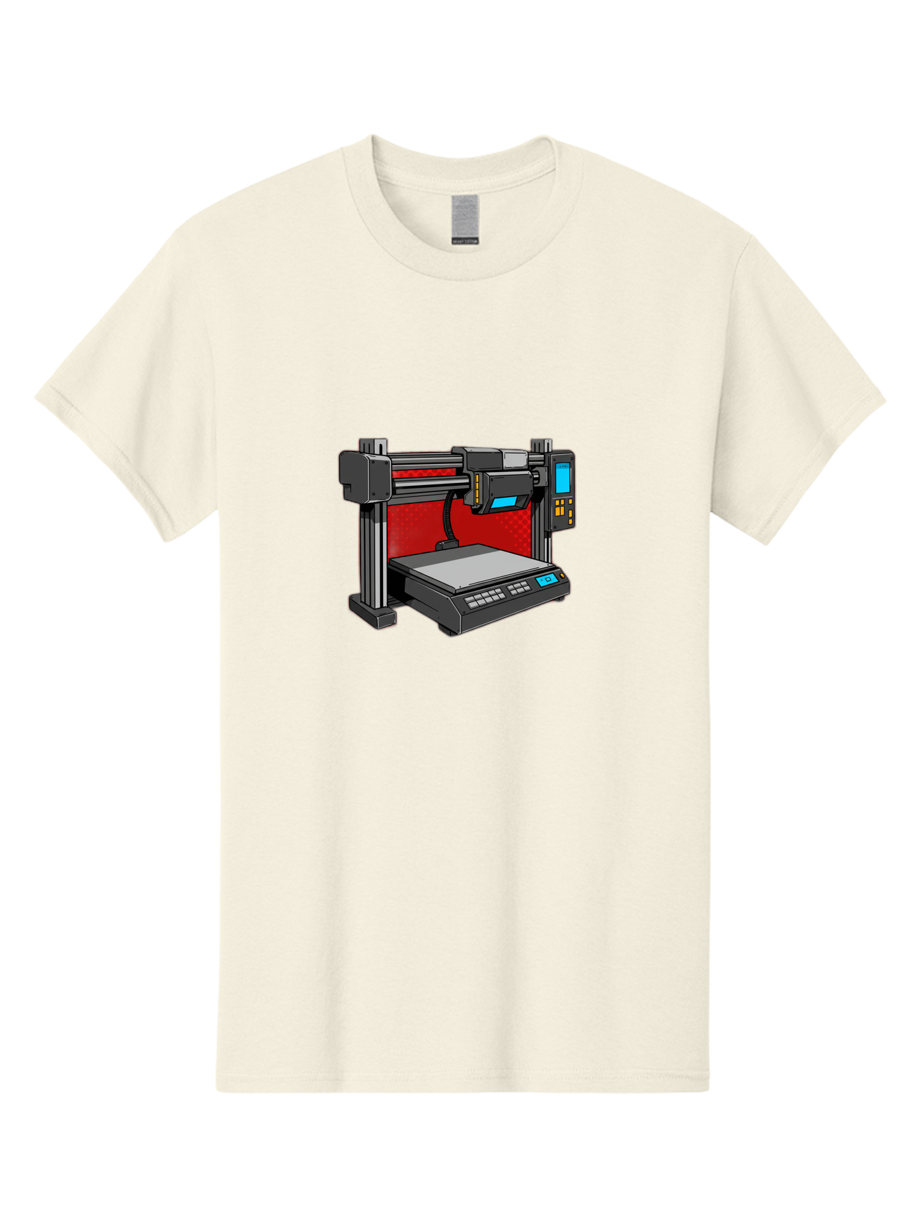 3D-Printer-34 Men'S Graphic Tee, 100% Cotton, Comfortable Casual Summer Wear, Machine Washable, 3D Printing Technology, Additive Manufacturing, Futuristic Machine, Digital Fabrication, Precise Printing, Industrial Design, Baa029