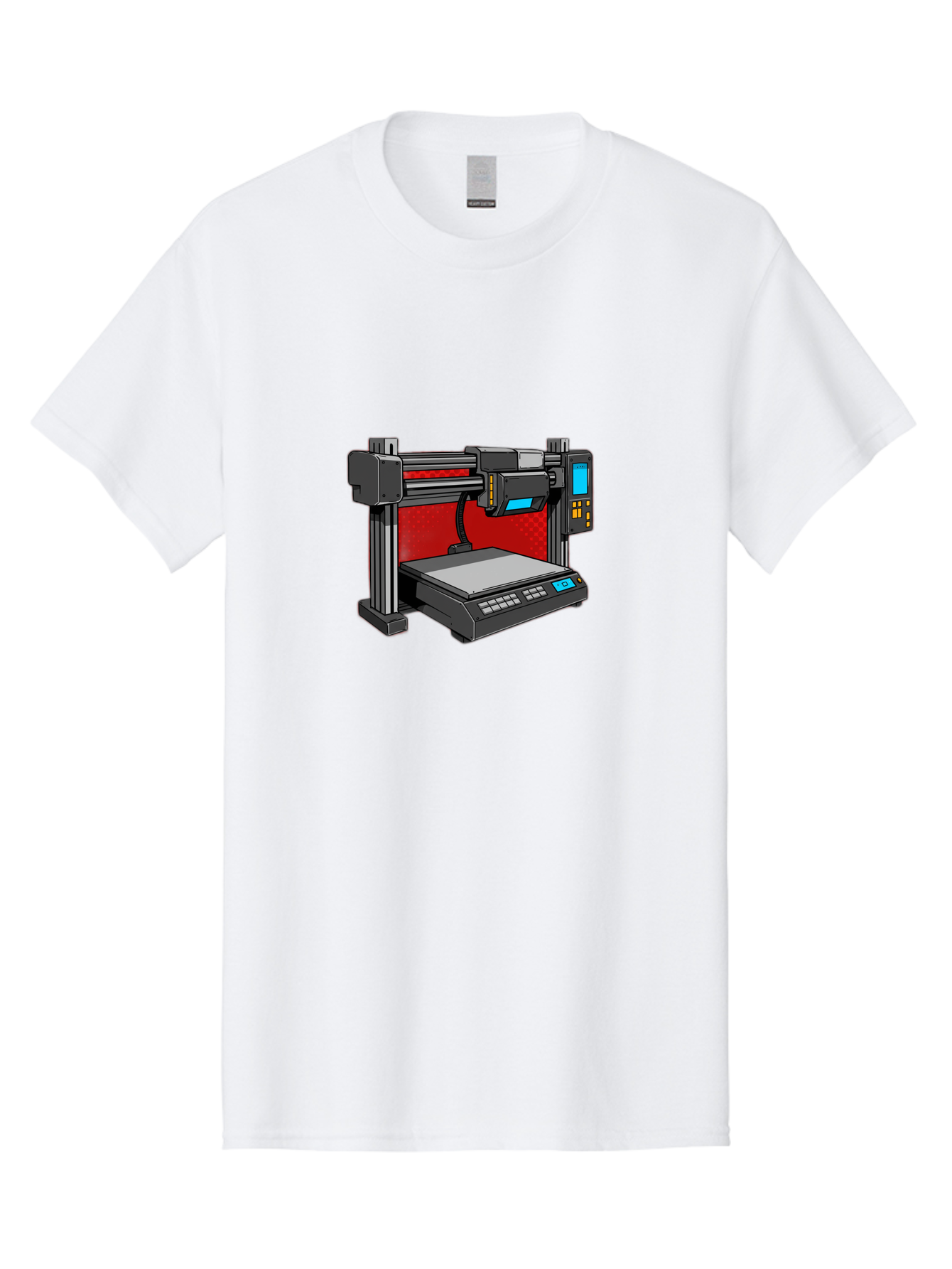 3D-Printer-34 Men'S Graphic Tee, 100% Cotton, Comfortable Casual Summer Wear, Machine Washable, 3D Printing Technology, Additive Manufacturing, Futuristic Machine, Digital Fabrication, Precise Printing, Industrial Design, Baa029