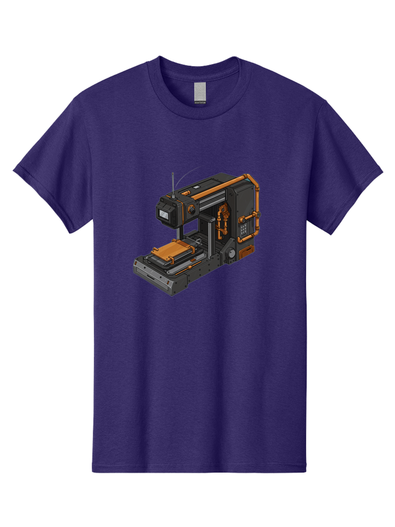 3D-Printer-38 Men'S Graphic Tee, 100% Cotton, Comfortable Casual Summer Wear, Machine Washable, Industrial 3D Printing Technology, Futuristic Manufacturing, Copper Piping, Black Metal Machinery, High-Precision Engineering, Innovative Design, Baa033