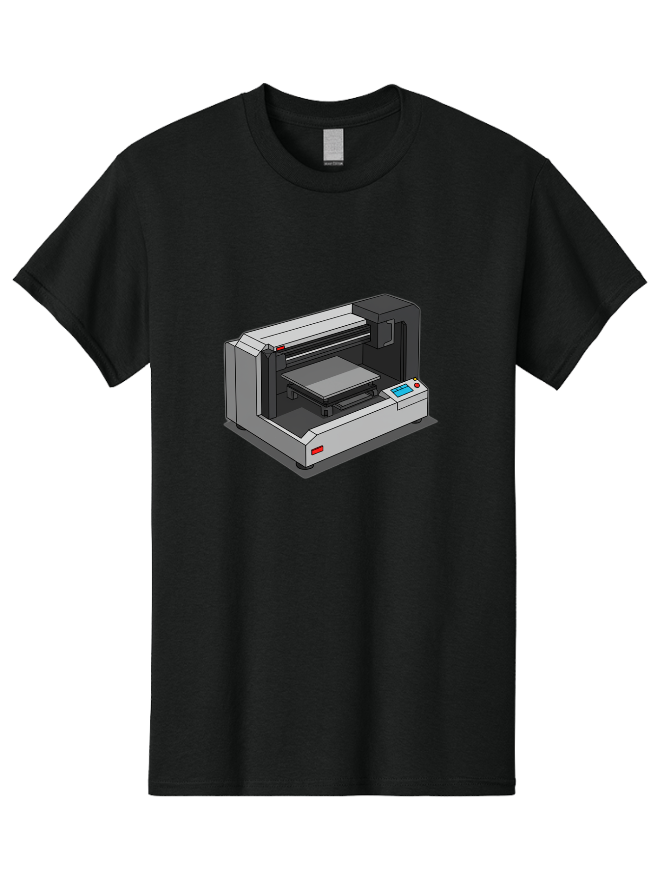 3D-Printer-39 Men'S Graphic Tee, 100% Cotton, Comfortable Casual Summer Wear, Machine Washable, 3D Printing Technology, Digital Fabrication, Additive Manufacturing, Rapid Prototyping, Industrial Design, Futuristic Machinery, Control Panel, Baa034