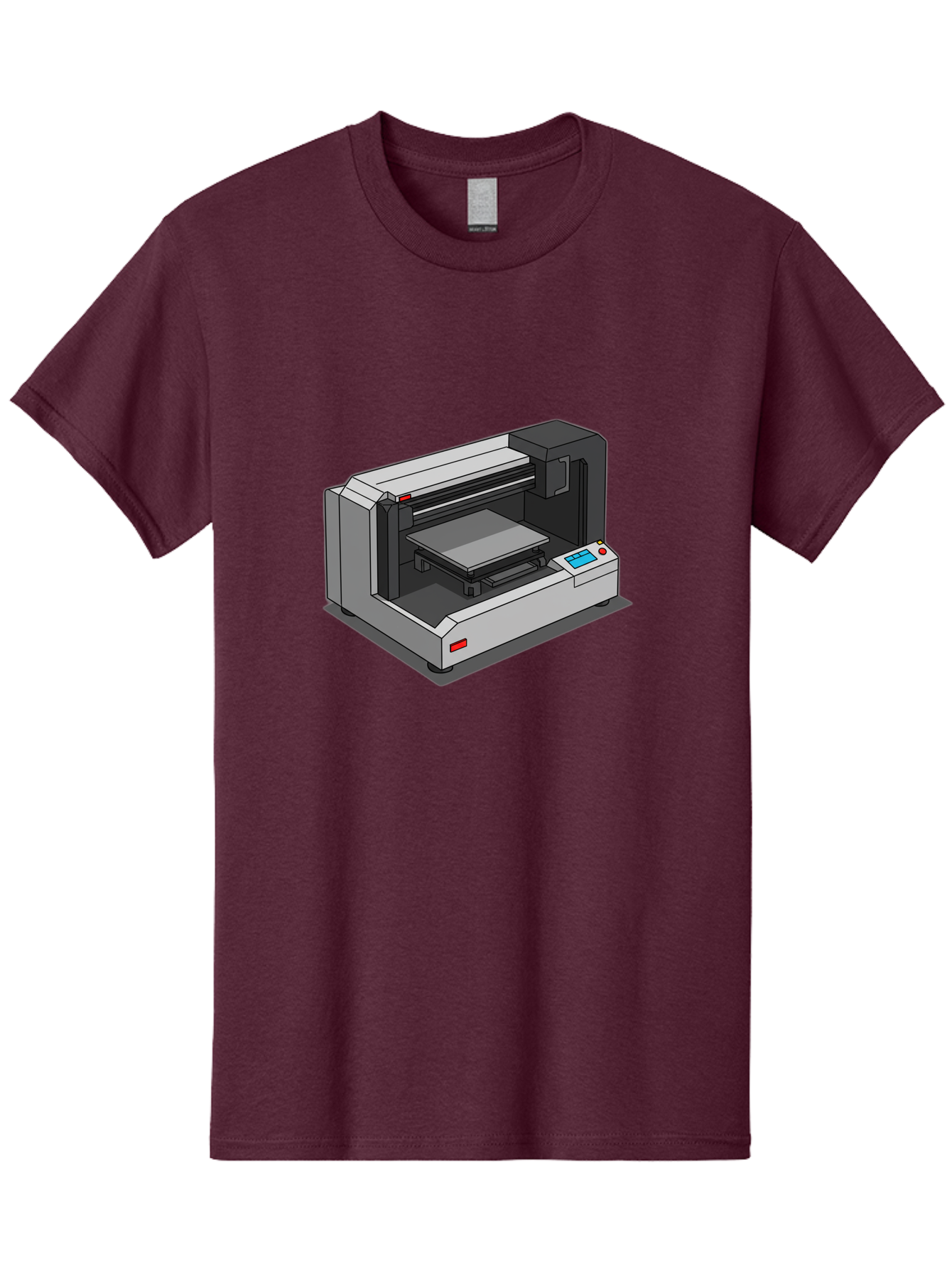 3D-Printer-39 Men'S Graphic Tee, 100% Cotton, Comfortable Casual Summer Wear, Machine Washable, 3D Printing Technology, Digital Fabrication, Additive Manufacturing, Rapid Prototyping, Industrial Design, Futuristic Machinery, Control Panel, Baa034