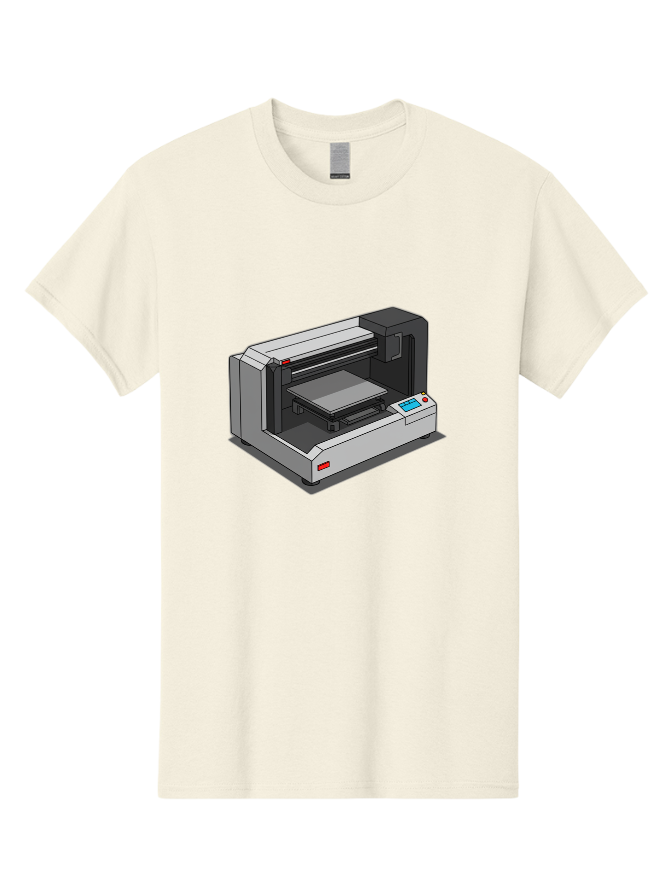 3D-Printer-39 Men'S Graphic Tee, 100% Cotton, Comfortable Casual Summer Wear, Machine Washable, 3D Printing Technology, Digital Fabrication, Additive Manufacturing, Rapid Prototyping, Industrial Design, Futuristic Machinery, Control Panel, Baa034