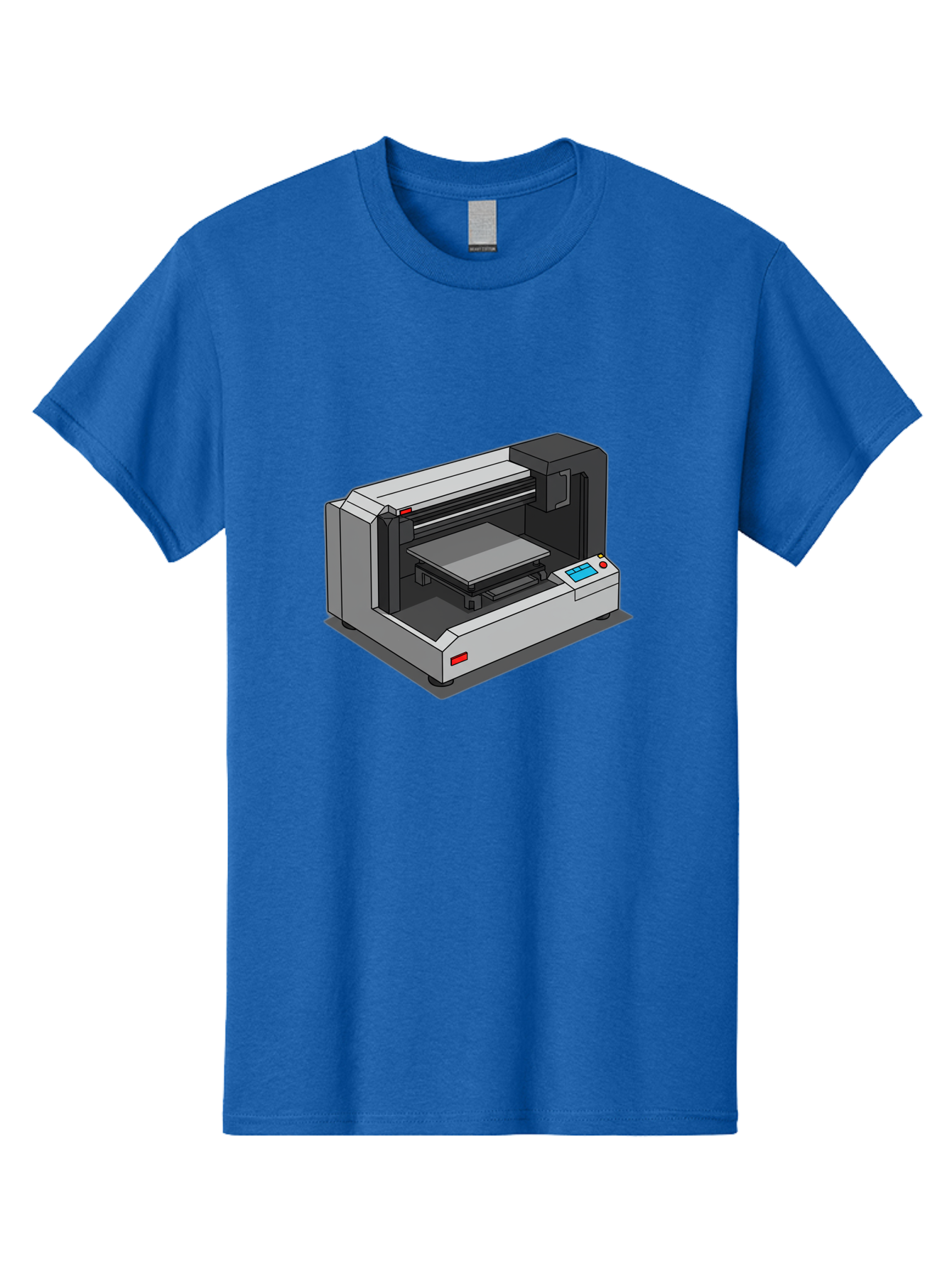 3D-Printer-39 Men'S Graphic Tee, 100% Cotton, Comfortable Casual Summer Wear, Machine Washable, 3D Printing Technology, Digital Fabrication, Additive Manufacturing, Rapid Prototyping, Industrial Design, Futuristic Machinery, Control Panel, Baa034