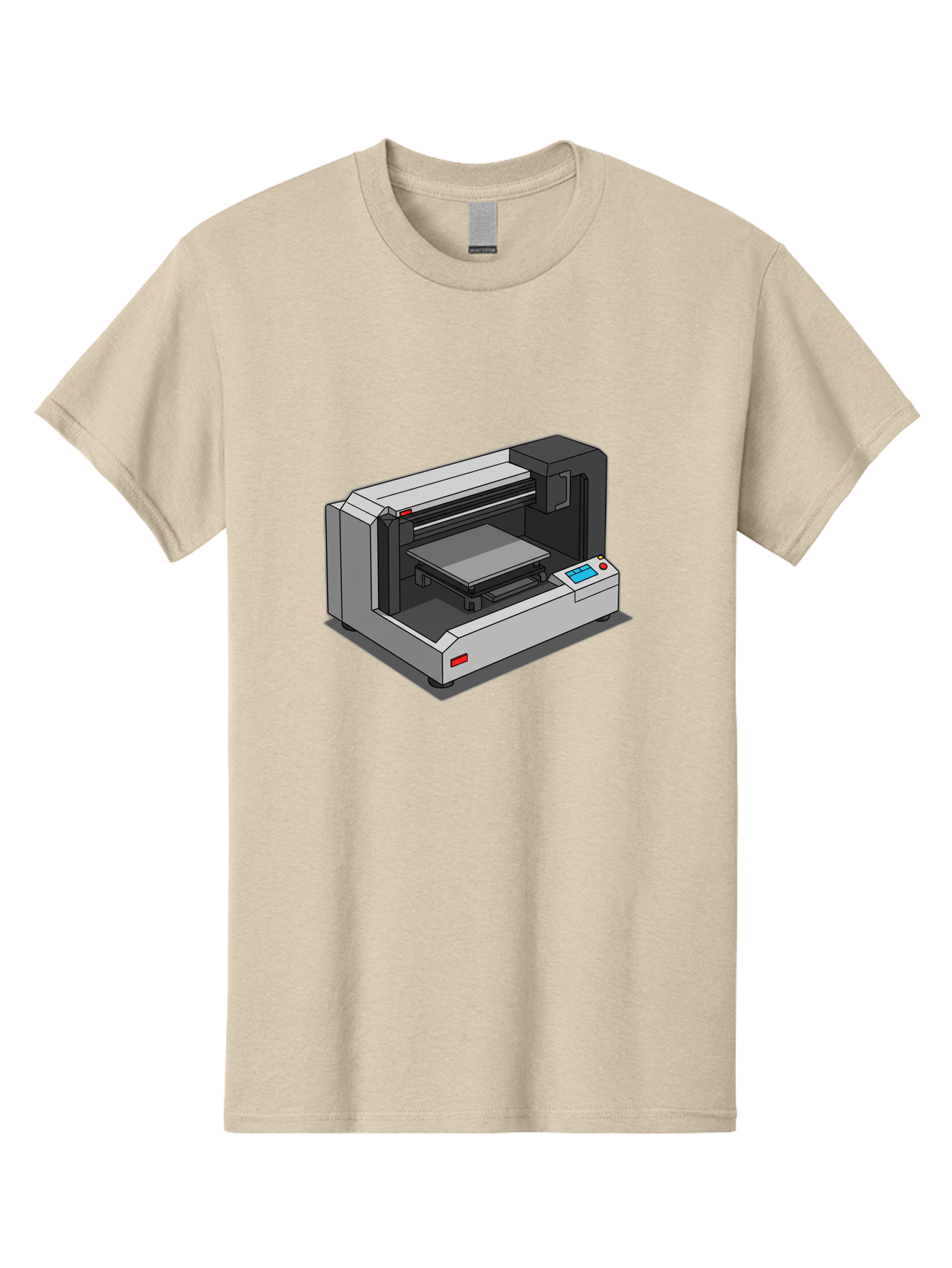 3D-Printer-39 Men'S Graphic Tee, 100% Cotton, Comfortable Casual Summer Wear, Machine Washable, 3D Printing Technology, Digital Fabrication, Additive Manufacturing, Rapid Prototyping, Industrial Design, Futuristic Machinery, Control Panel, Baa034