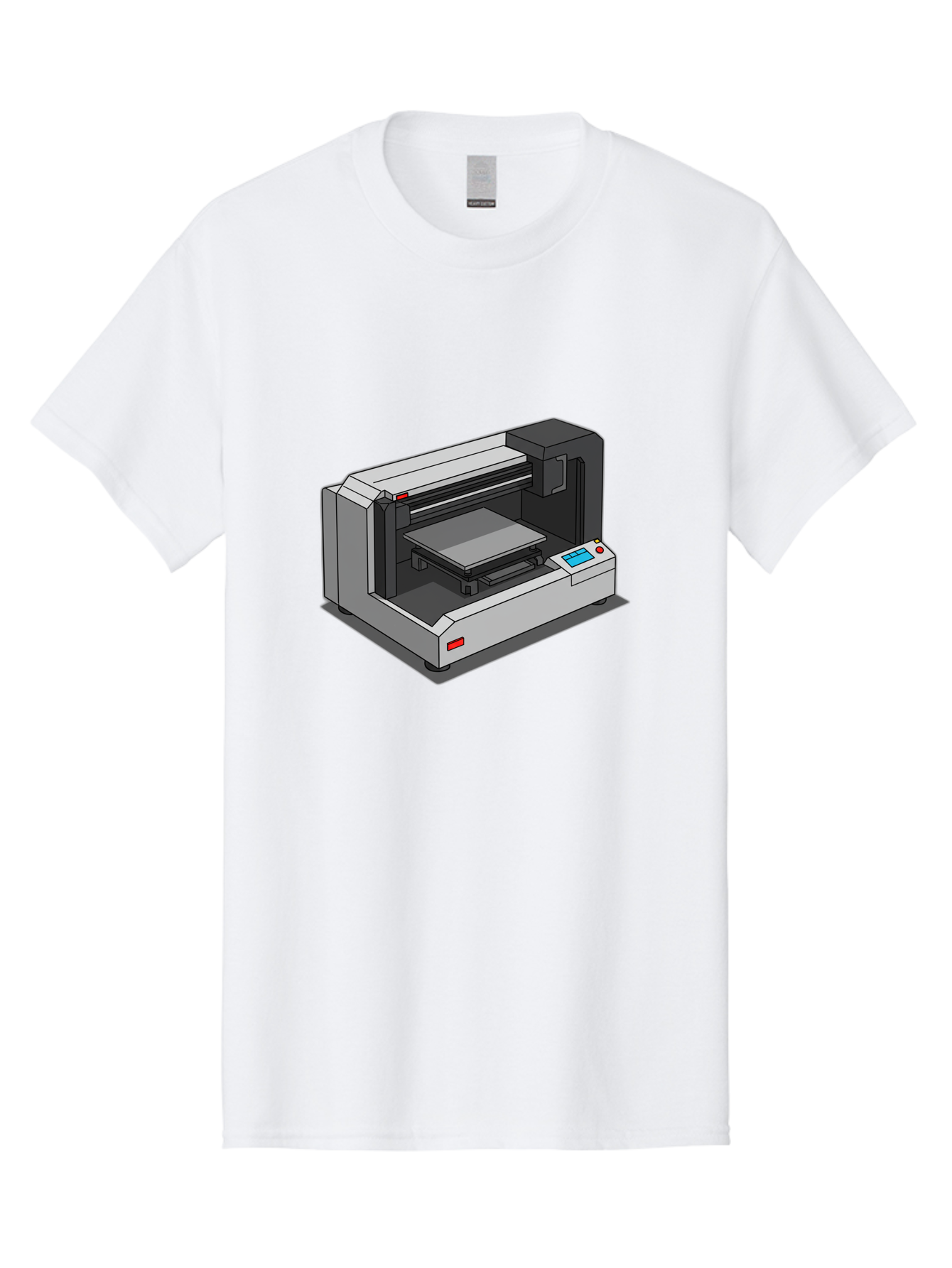 3D-Printer-39 Men'S Graphic Tee, 100% Cotton, Comfortable Casual Summer Wear, Machine Washable, 3D Printing Technology, Digital Fabrication, Additive Manufacturing, Rapid Prototyping, Industrial Design, Futuristic Machinery, Control Panel, Baa034