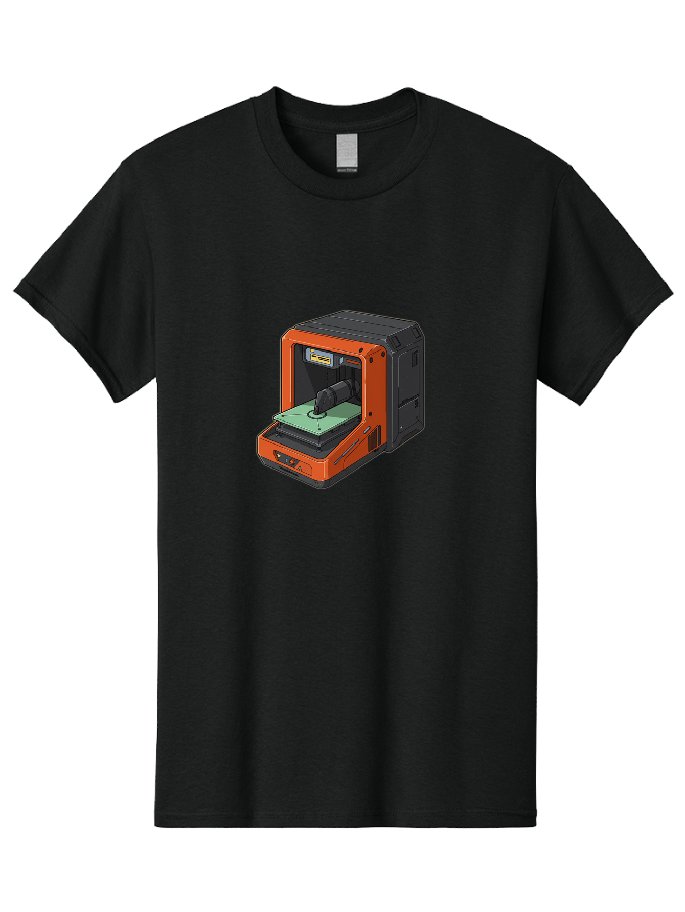 3D-Printer-40 Men'S Graphic Tee, 100% Cotton, Comfortable Casual Summer Wear, Machine Washable, Orange And Black 3D Printer, Printing Technology, Futuristic Design, Digital Fabrication, Additive Manufacturing, Futuristic Machine, Baa036