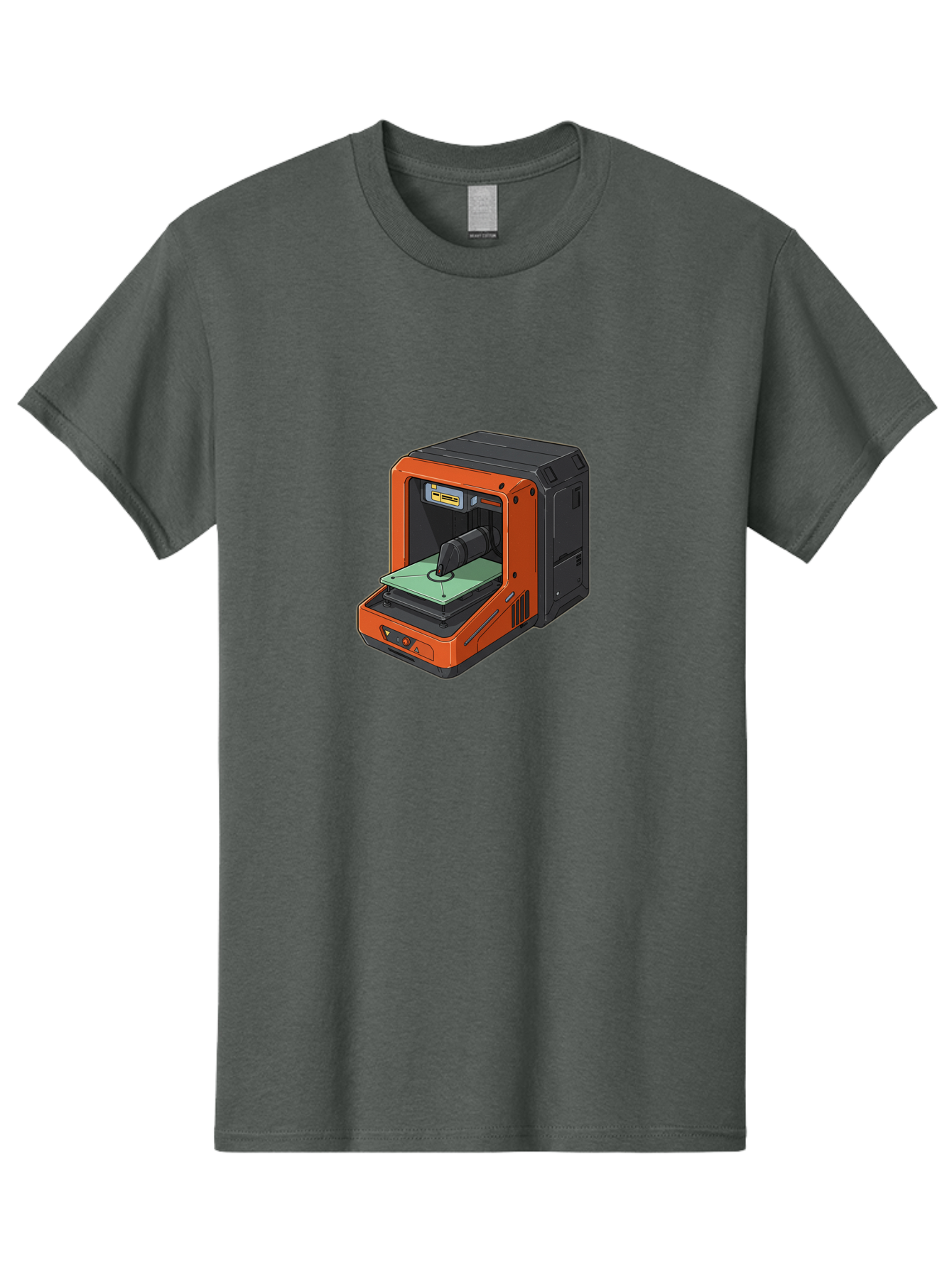 3D-Printer-40 Men'S Graphic Tee, 100% Cotton, Comfortable Casual Summer Wear, Machine Washable, Orange And Black 3D Printer, Printing Technology, Futuristic Design, Digital Fabrication, Additive Manufacturing, Futuristic Machine, Baa036