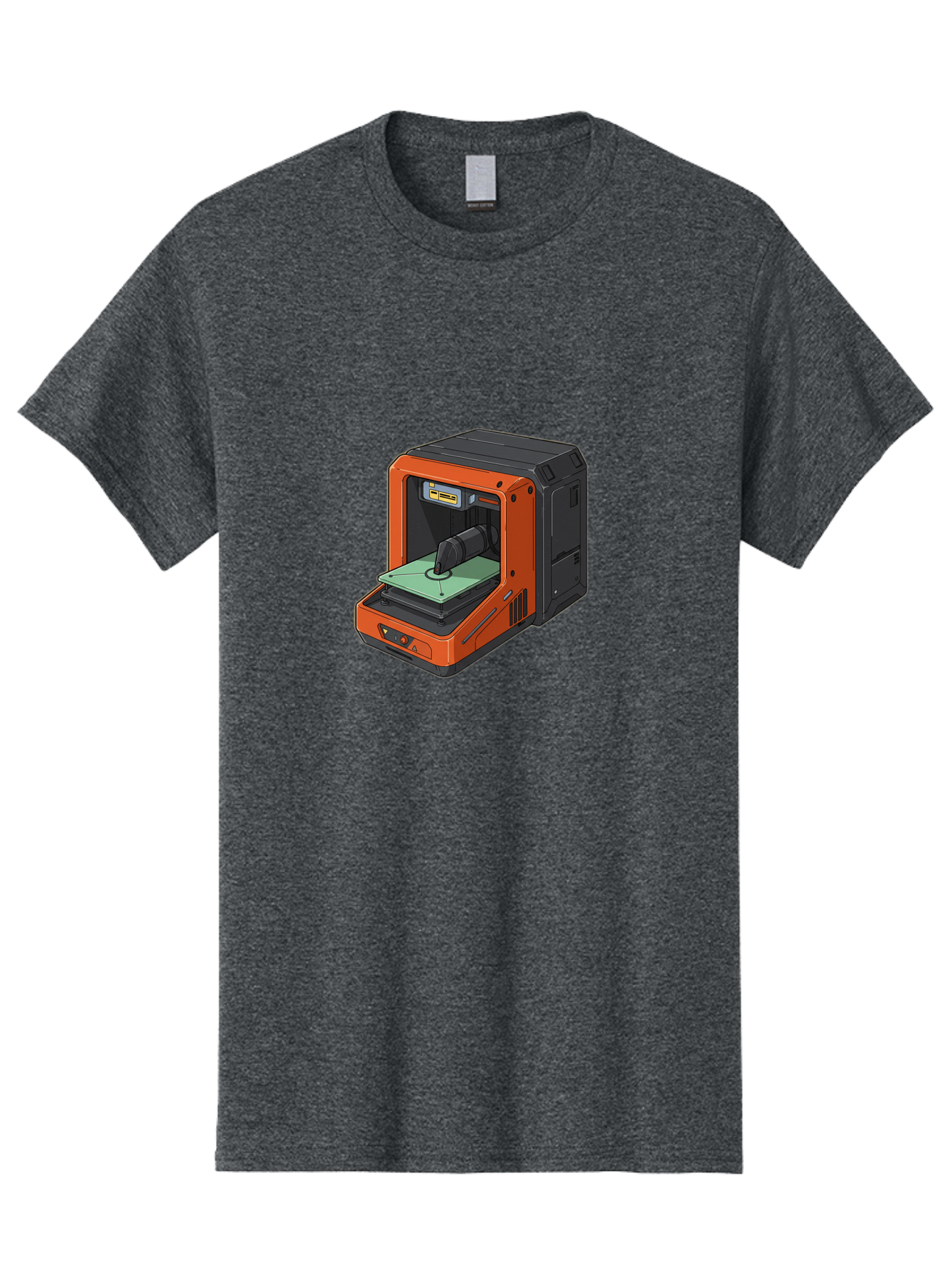 3D-Printer-40 Men'S Graphic Tee, 100% Cotton, Comfortable Casual Summer Wear, Machine Washable, Orange And Black 3D Printer, Printing Technology, Futuristic Design, Digital Fabrication, Additive Manufacturing, Futuristic Machine, Baa036