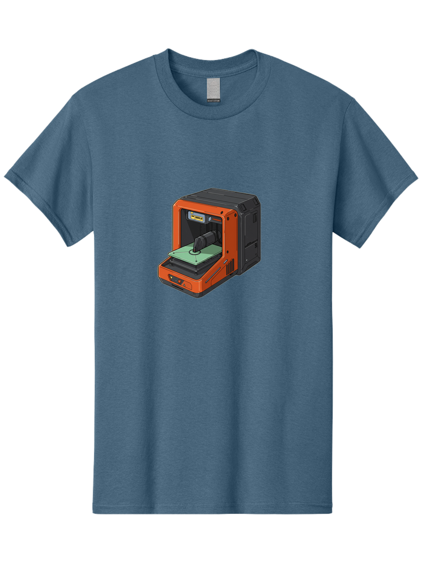 3D-Printer-40 Men'S Graphic Tee, 100% Cotton, Comfortable Casual Summer Wear, Machine Washable, Orange And Black 3D Printer, Printing Technology, Futuristic Design, Digital Fabrication, Additive Manufacturing, Futuristic Machine, Baa036
