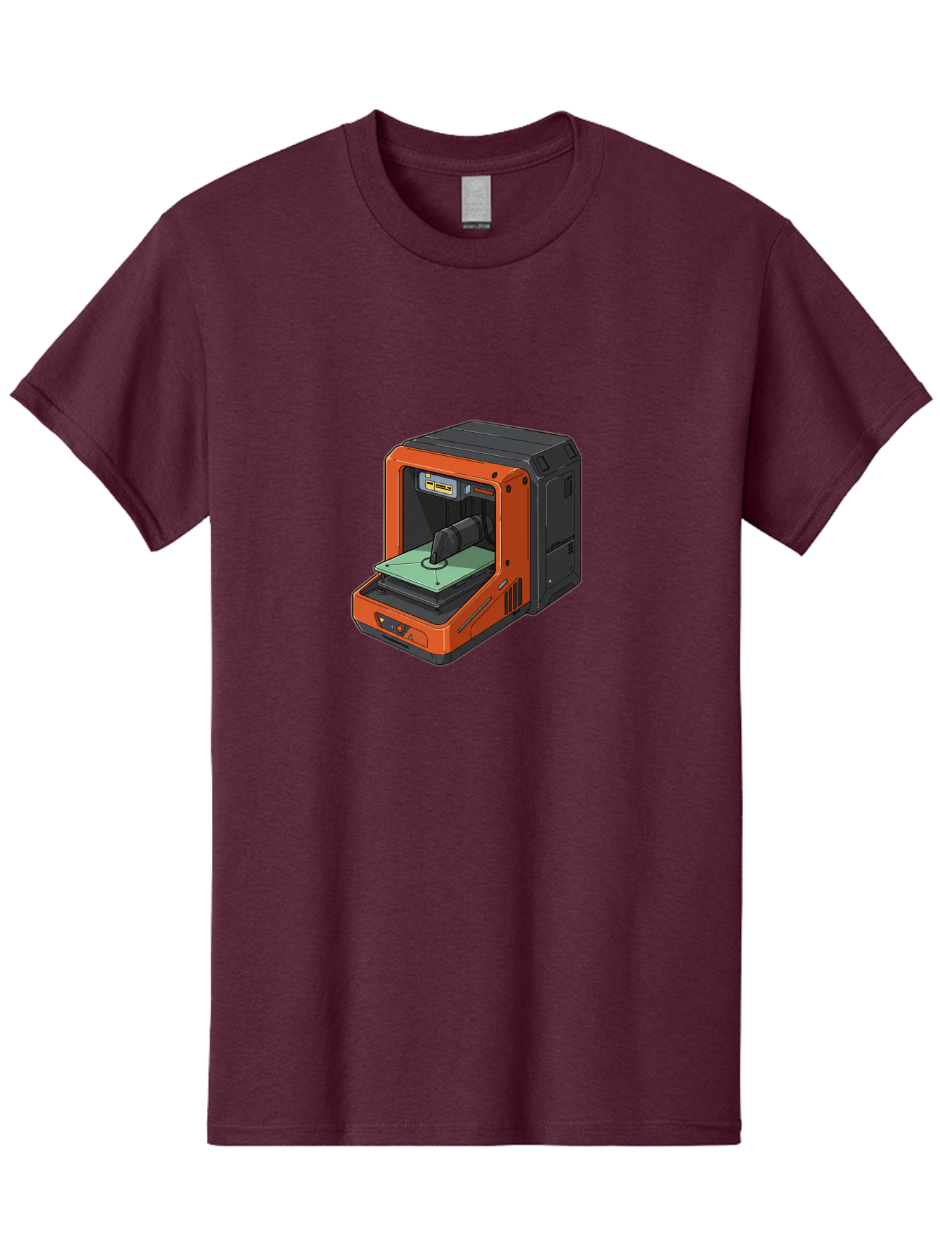 3D-Printer-40 Men'S Graphic Tee, 100% Cotton, Comfortable Casual Summer Wear, Machine Washable, Orange And Black 3D Printer, Printing Technology, Futuristic Design, Digital Fabrication, Additive Manufacturing, Futuristic Machine, Baa036