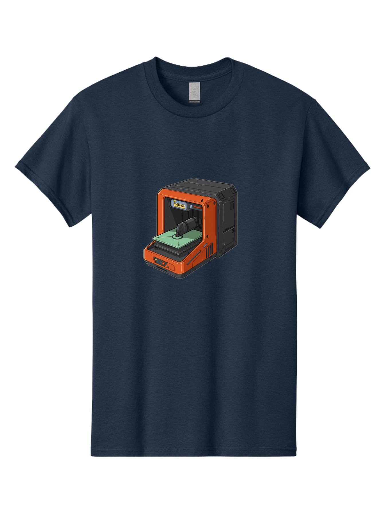 3D-Printer-40 Men'S Graphic Tee, 100% Cotton, Comfortable Casual Summer Wear, Machine Washable, Orange And Black 3D Printer, Printing Technology, Futuristic Design, Digital Fabrication, Additive Manufacturing, Futuristic Machine, Baa036