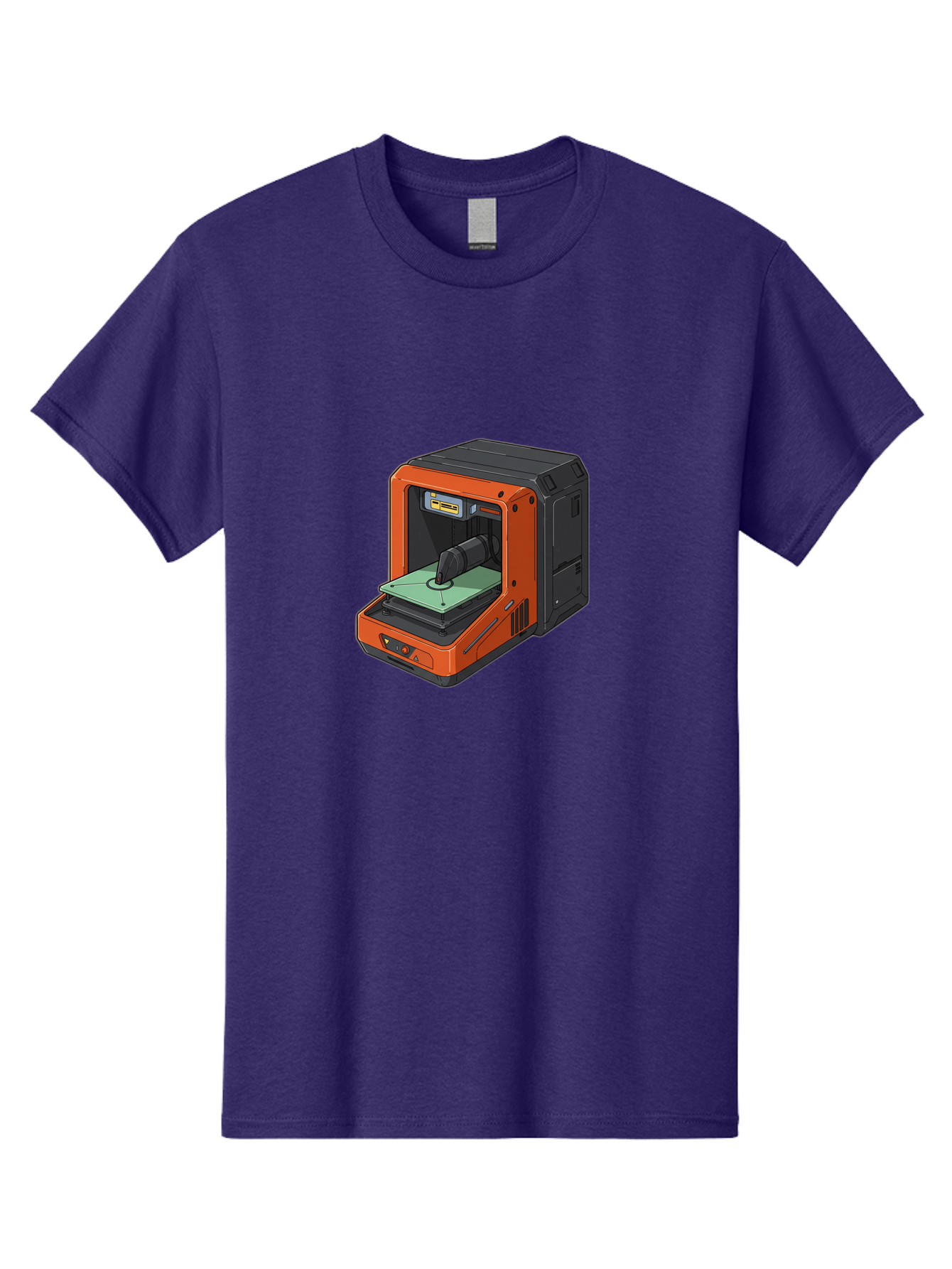 3D-Printer-40 Men'S Graphic Tee, 100% Cotton, Comfortable Casual Summer Wear, Machine Washable, Orange And Black 3D Printer, Printing Technology, Futuristic Design, Digital Fabrication, Additive Manufacturing, Futuristic Machine, Baa036
