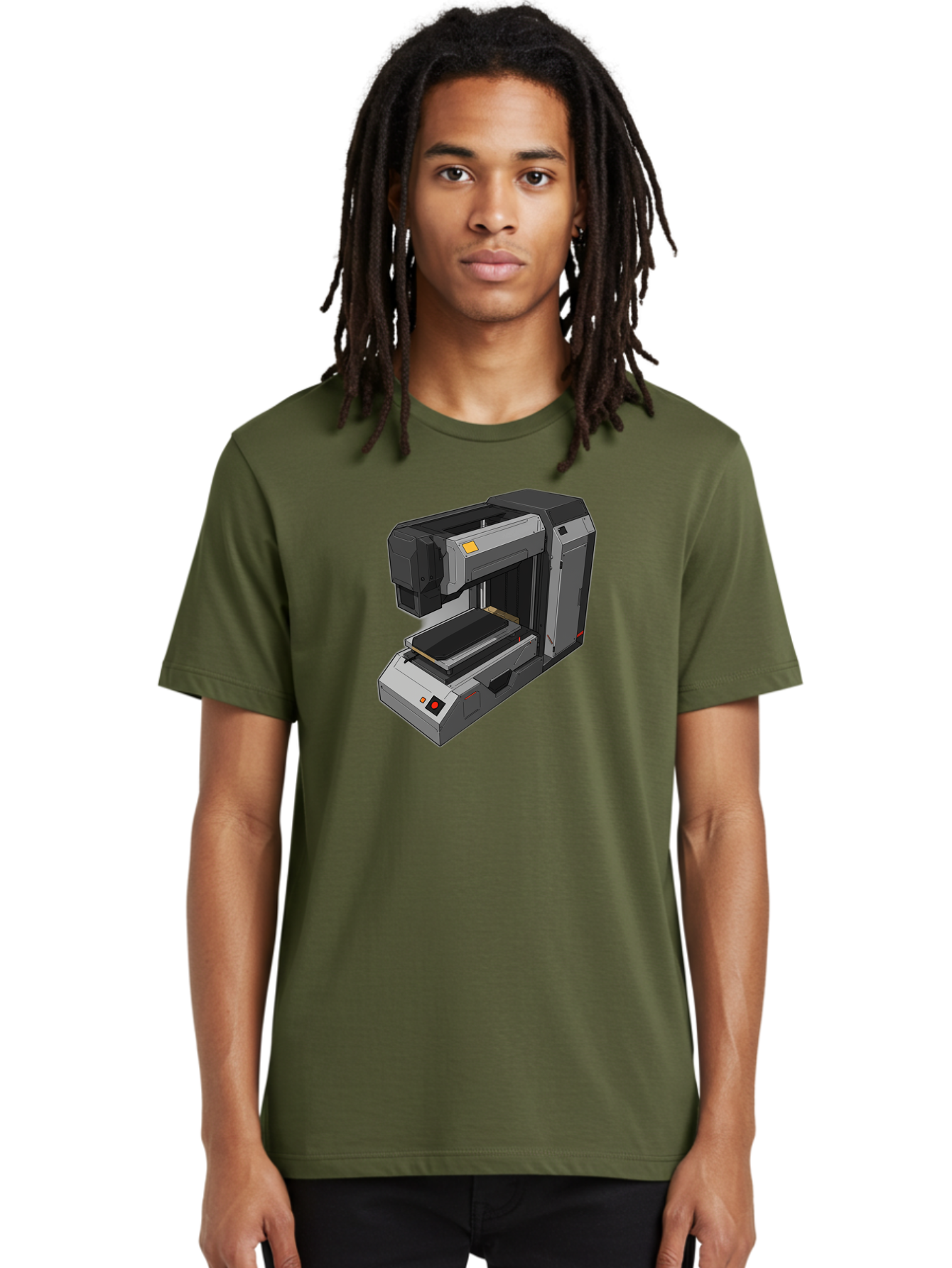3D-Printer-41 Men'S Graphic Tee, 100% Cotton, Comfortable Casual Summer Wear, Machine Washable, 3D Printing Technology, Digital Fabrication, Additive Manufacturing, Printer Design, Futuristic Machinery, Modern Innovation, 3D Modeling, Baa037