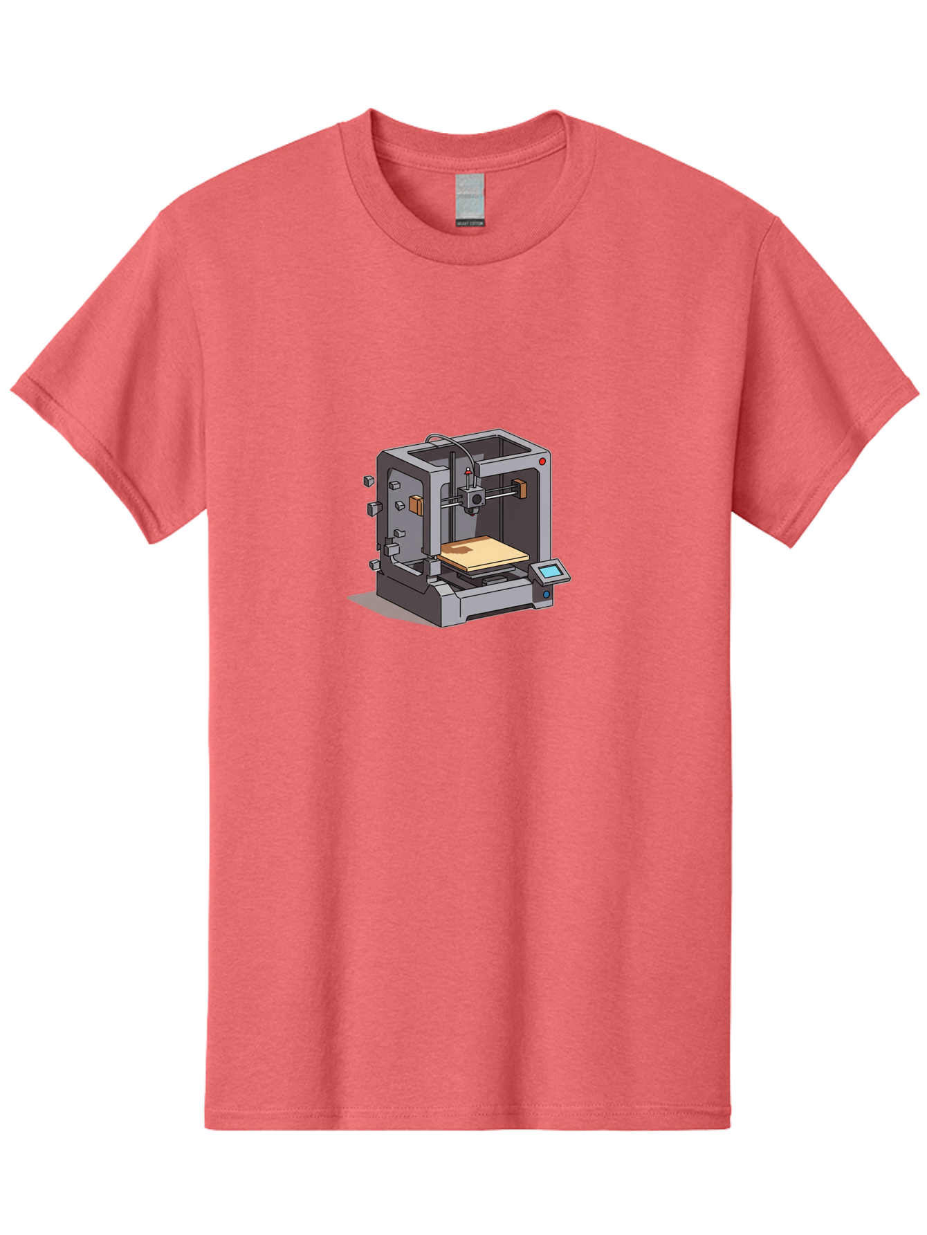3D-Printer-5 Men'S Graphic Tee, 100% Cotton, Comfortable Casual Summer Wear, Machine Washable, 3D Printing Technology, Additive Manufacturing, Digital Fabrication, Prototyping, Product Design, 3D Modeling, Industrial Production, Baa039