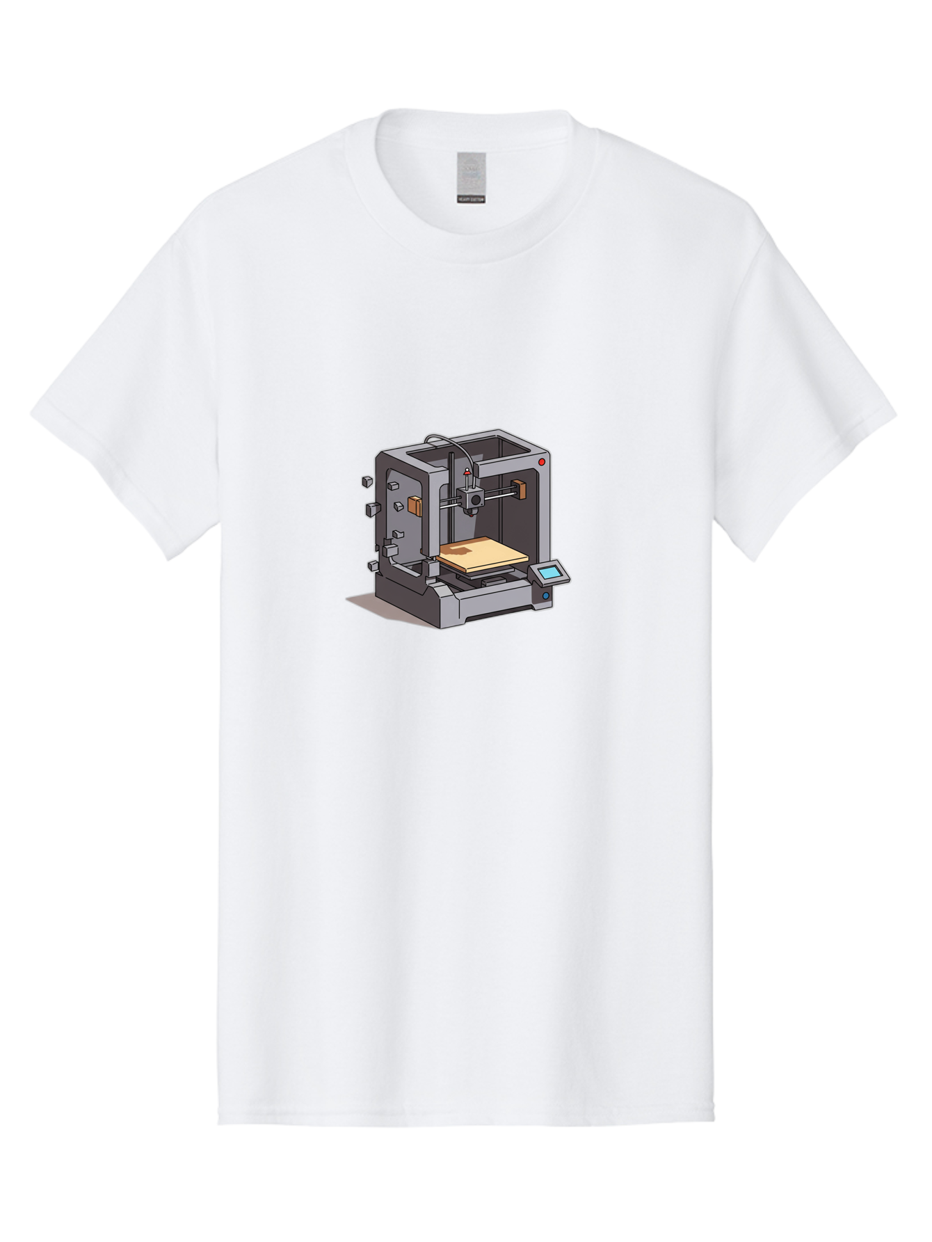 3D-Printer-5 Men'S Graphic Tee, 100% Cotton, Comfortable Casual Summer Wear, Machine Washable, 3D Printing Technology, Additive Manufacturing, Digital Fabrication, Prototyping, Product Design, 3D Modeling, Industrial Production, Baa039