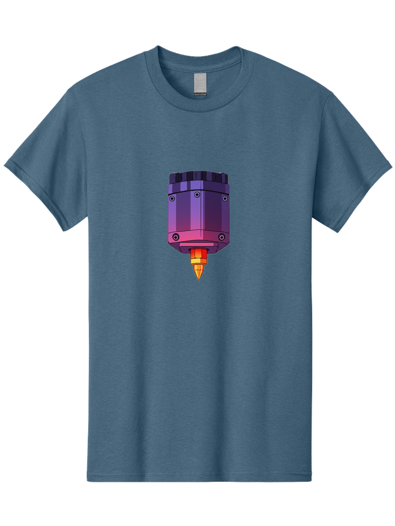 3D-Printer-Hotend-1 Men'S Graphic Tee, 100% Cotton, Comfortable Casual Summer Wear, Machine Washable, 3D Printing Technology, 3D Printer Extruder, Printer Head, Additive Manufacturing, 3D Modeling, Digital Fabrication, Rapid Prototyping Baa044