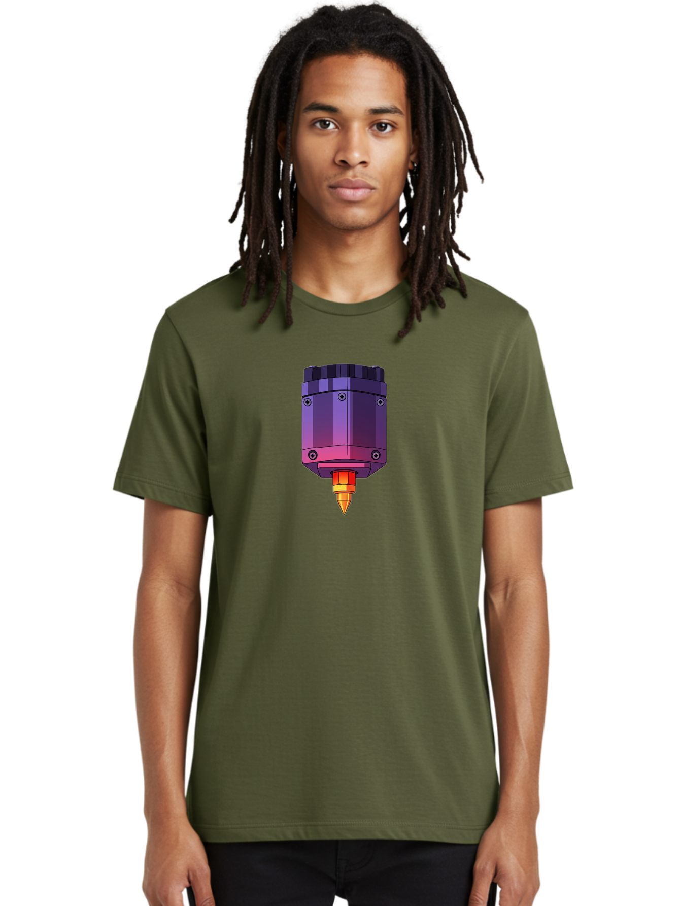 3D-Printer-Hotend-1 Men'S Graphic Tee, 100% Cotton, Comfortable Casual Summer Wear, Machine Washable, 3D Printing Technology, 3D Printer Extruder, Printer Head, Additive Manufacturing, 3D Modeling, Digital Fabrication, Rapid Prototyping Baa044