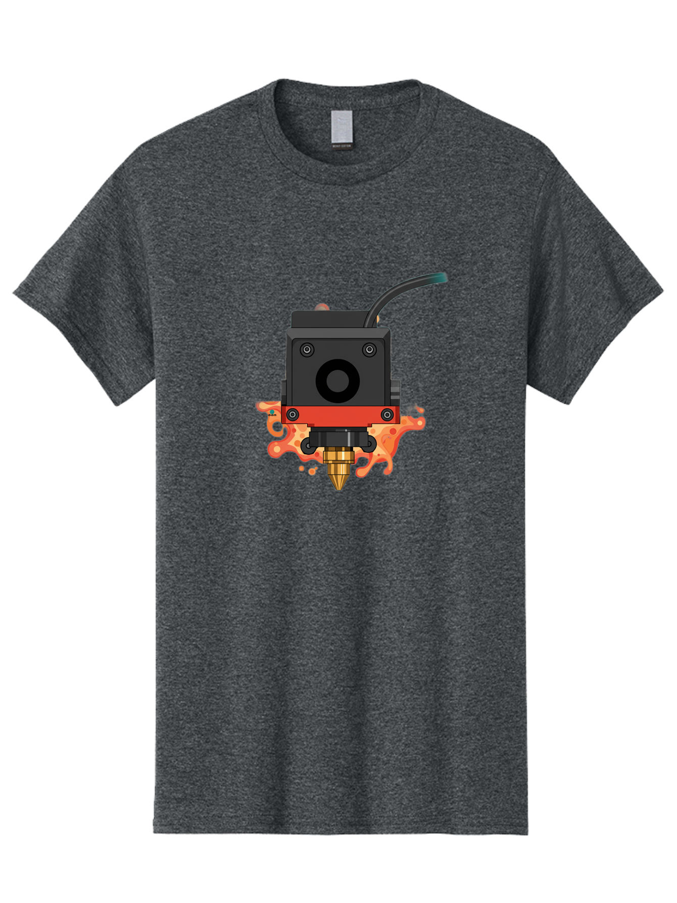 3D-Printer-Hotend Men'S Graphic Tee, 100% Cotton, Comfortable Casual Summer Wear, Machine Washable, 3D Printing Technology, Hotend Extrusion, Melted Plastic, 3D Modeling, Additive Manufacturing, Printer Nozzle, Rapid Prototyping, Baa045