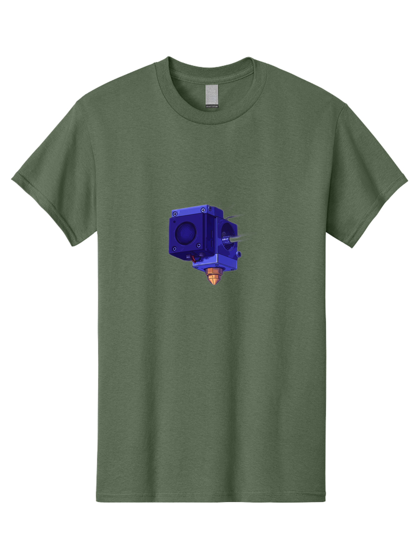 3D-Printer-Nozzle Men'S Graphic Tee, 100% Cotton, Comfortable Casual Summer Wear, Machine Washable, 3D Printing Technology, Extruder Head, 3D Modeling, Additive Manufacturing, Digital Fabrication, Rapid Prototyping, Innovative Design Baa046
