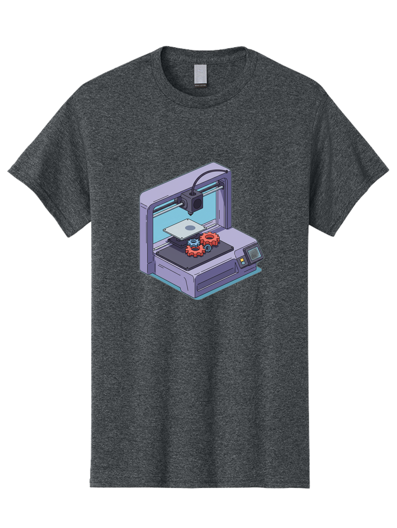 3D-Printer Men'S Graphic Tee, 100% Cotton, Comfortable Casual Summer Wear, Machine Washable, 3D Printing Technology, Additive Manufacturing, Industrial Gear Production, Printer Machine, Object Creation, Layer By Layer Printing, Baa052