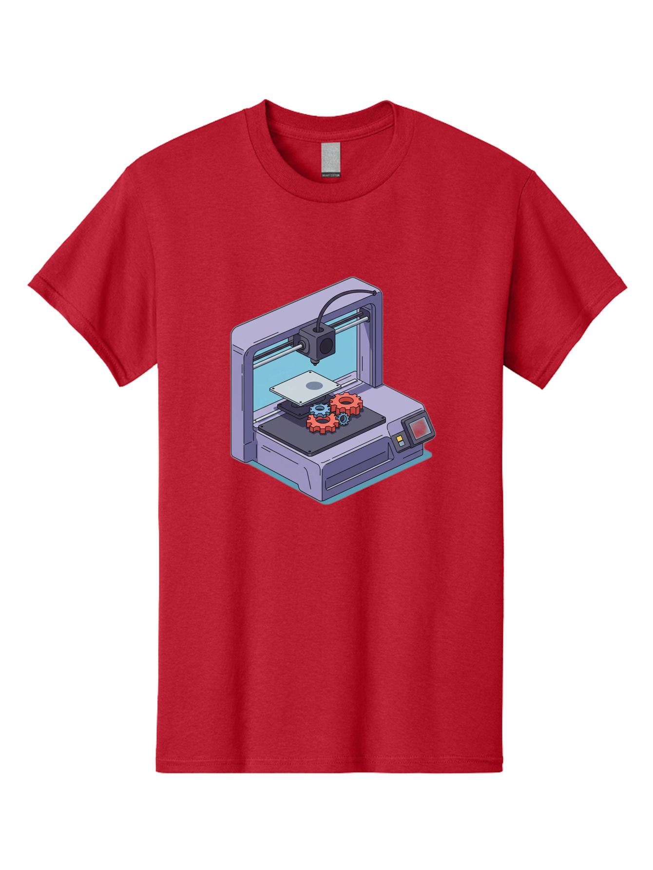 3D-Printer Men'S Graphic Tee, 100% Cotton, Comfortable Casual Summer Wear, Machine Washable, 3D Printing Technology, Additive Manufacturing, Industrial Gear Production, Printer Machine, Object Creation, Layer By Layer Printing, Baa052