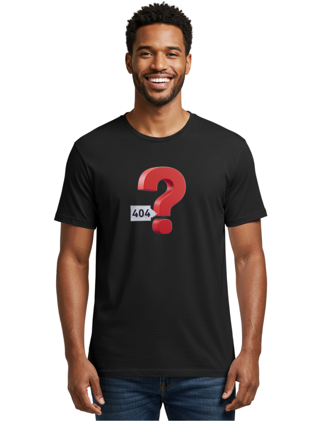 404-2 Men'S Graphic Tee, 100% Cotton, Comfortable Casual Summer Wear, Machine Washable, Error Message, Page Not Found, 404 Number, Question Mark, Digital Glitch, Website Error, Technical Issue, Problem Solving, Troubleshooting Baa059