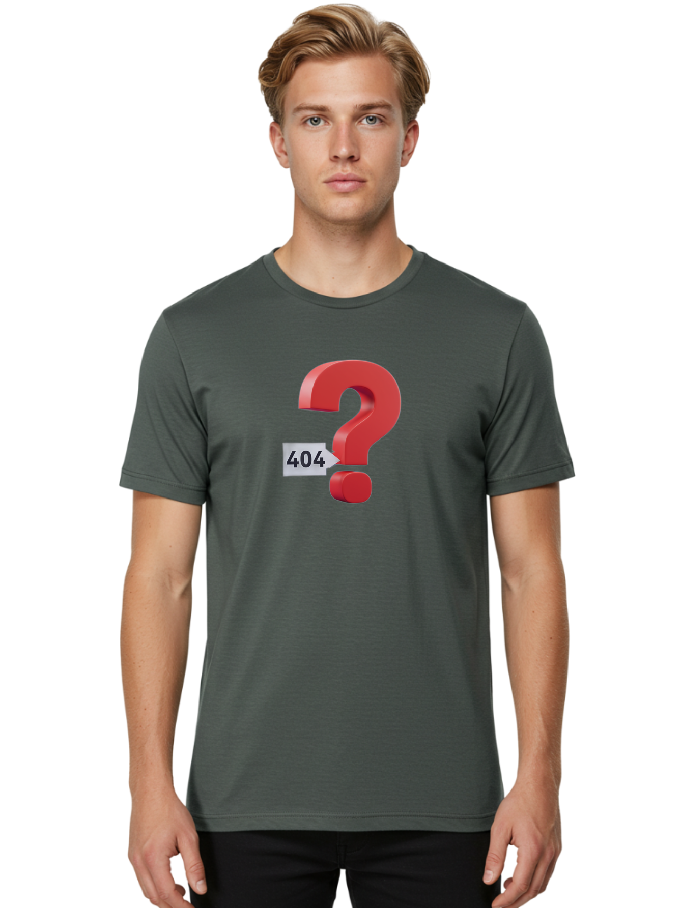 404-2 Men'S Graphic Tee, 100% Cotton, Comfortable Casual Summer Wear, Machine Washable, Error Message, Page Not Found, 404 Number, Question Mark, Digital Glitch, Website Error, Technical Issue, Problem Solving, Troubleshooting Baa059