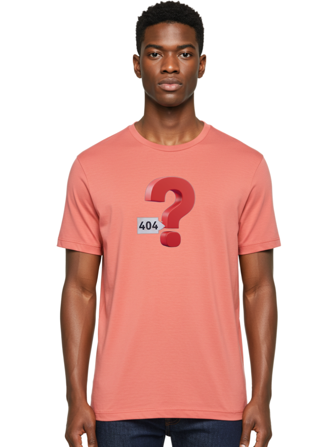 404-2 Men'S Graphic Tee, 100% Cotton, Comfortable Casual Summer Wear, Machine Washable, Error Message, Page Not Found, 404 Number, Question Mark, Digital Glitch, Website Error, Technical Issue, Problem Solving, Troubleshooting Baa059