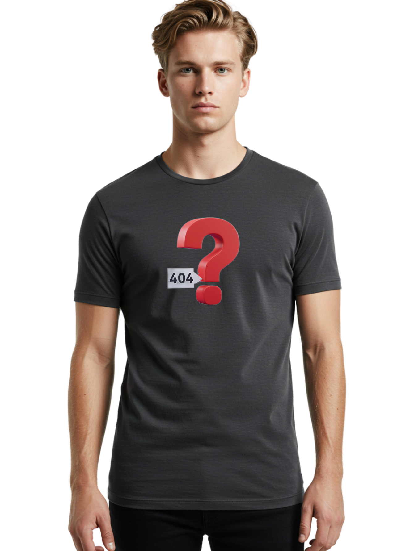 404-2 Men'S Graphic Tee, 100% Cotton, Comfortable Casual Summer Wear, Machine Washable, Error Message, Page Not Found, 404 Number, Question Mark, Digital Glitch, Website Error, Technical Issue, Problem Solving, Troubleshooting Baa059