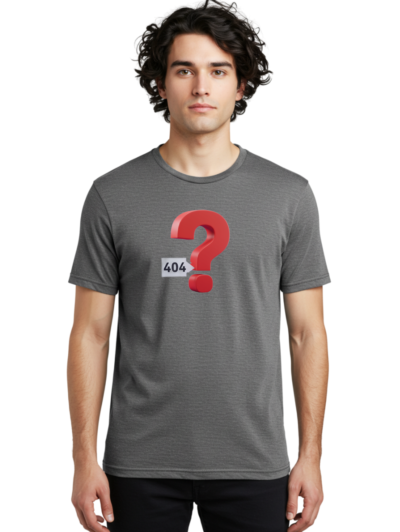 404-2 Men'S Graphic Tee, 100% Cotton, Comfortable Casual Summer Wear, Machine Washable, Error Message, Page Not Found, 404 Number, Question Mark, Digital Glitch, Website Error, Technical Issue, Problem Solving, Troubleshooting Baa059