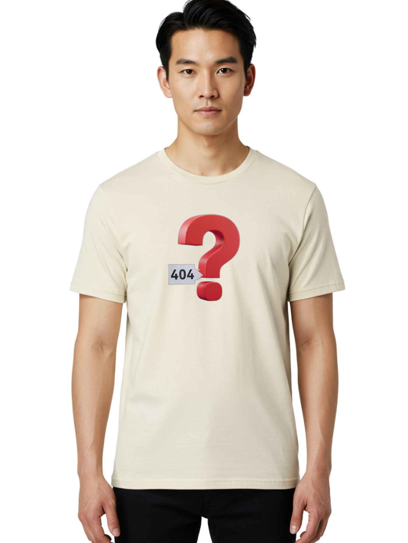 404-2 Men'S Graphic Tee, 100% Cotton, Comfortable Casual Summer Wear, Machine Washable, Error Message, Page Not Found, 404 Number, Question Mark, Digital Glitch, Website Error, Technical Issue, Problem Solving, Troubleshooting Baa059
