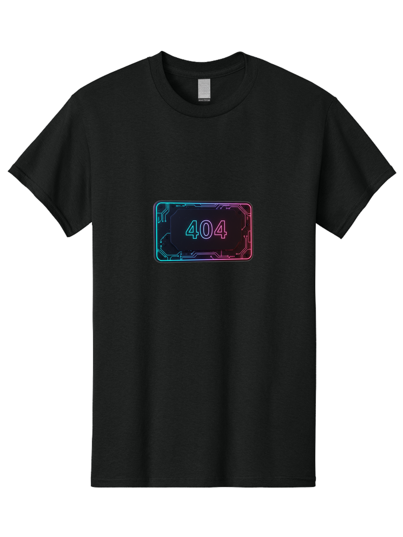 404-8 Men'S Graphic Tee, 100% Cotton, Comfortable Casual Summer Wear, Machine Washable, 404 Error Message, Futuristic Design, Neon Lights, Circuit Board, Error Page, Page Not Found, Tech Glitch, Digital Error Baa065