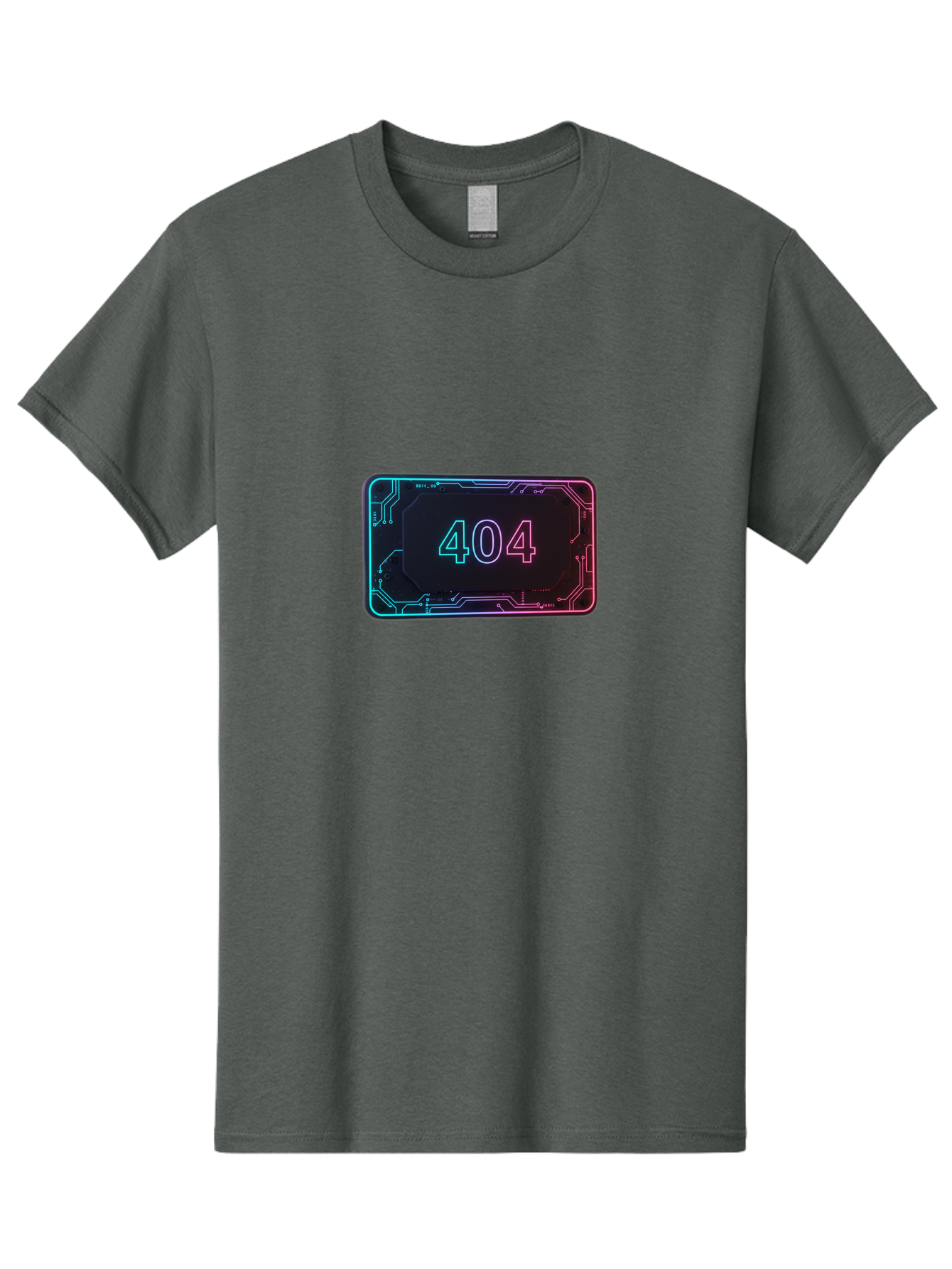 404-8 Men'S Graphic Tee, 100% Cotton, Comfortable Casual Summer Wear, Machine Washable, 404 Error Message, Futuristic Design, Neon Lights, Circuit Board, Error Page, Page Not Found, Tech Glitch, Digital Error Baa065