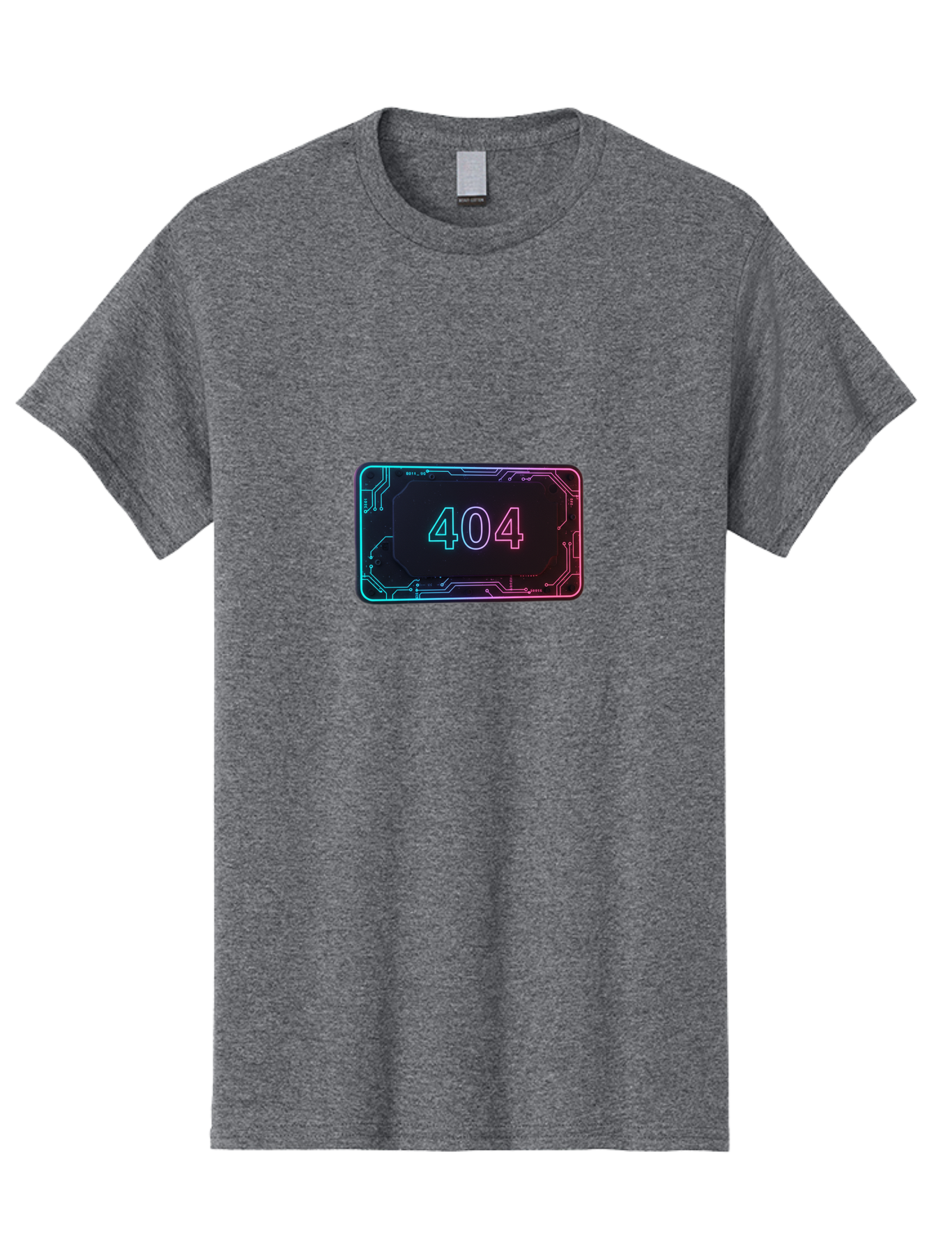 404-8 Men'S Graphic Tee, 100% Cotton, Comfortable Casual Summer Wear, Machine Washable, 404 Error Message, Futuristic Design, Neon Lights, Circuit Board, Error Page, Page Not Found, Tech Glitch, Digital Error Baa065