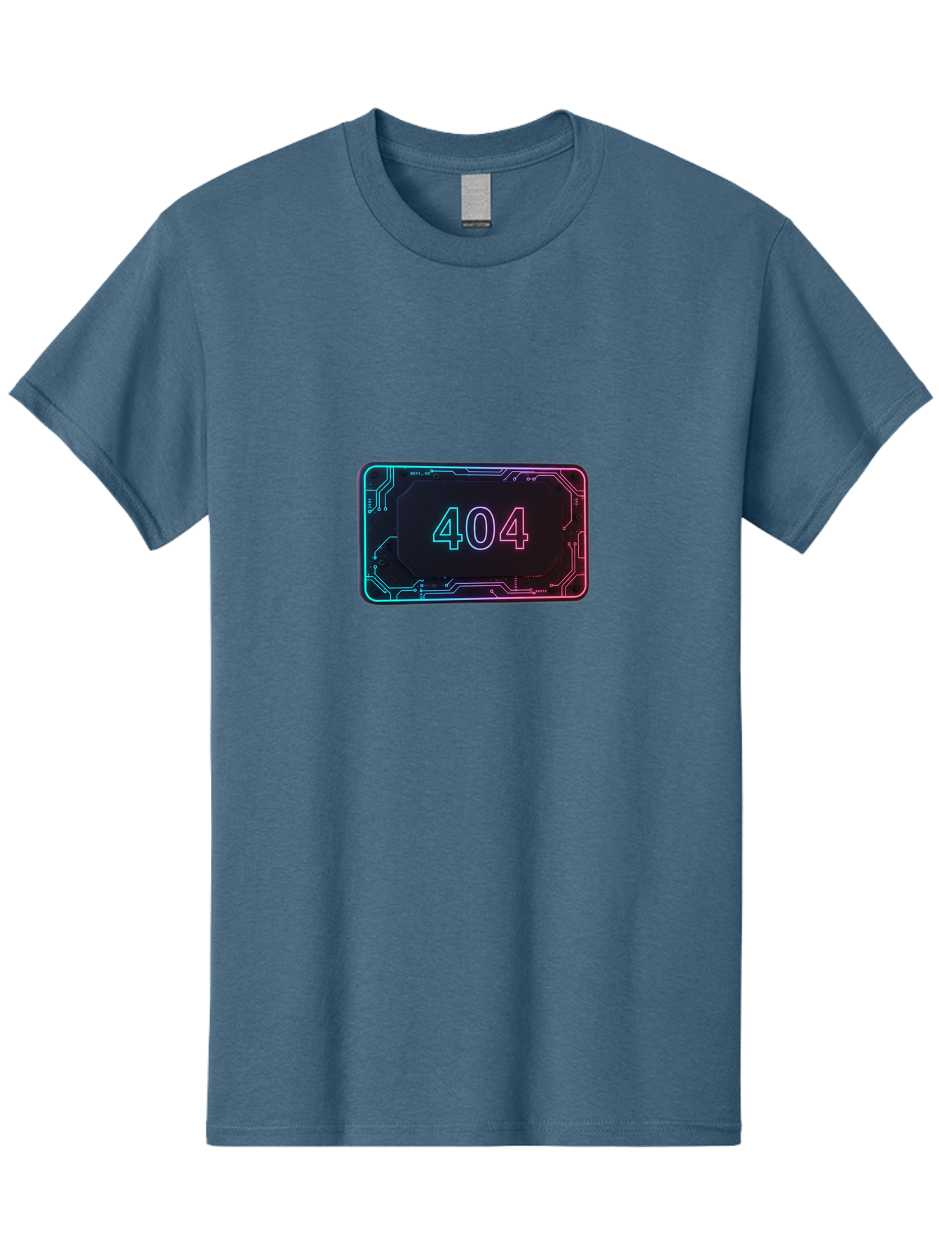 404-8 Men'S Graphic Tee, 100% Cotton, Comfortable Casual Summer Wear, Machine Washable, 404 Error Message, Futuristic Design, Neon Lights, Circuit Board, Error Page, Page Not Found, Tech Glitch, Digital Error Baa065