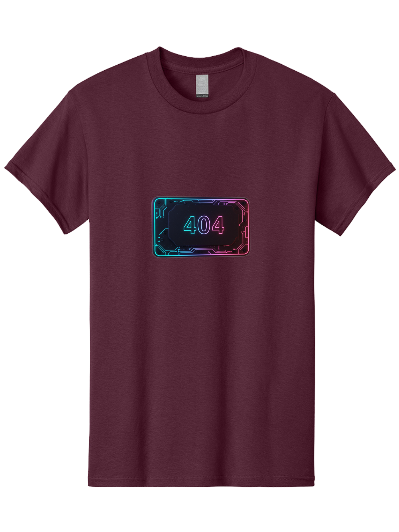 404-8 Men'S Graphic Tee, 100% Cotton, Comfortable Casual Summer Wear, Machine Washable, 404 Error Message, Futuristic Design, Neon Lights, Circuit Board, Error Page, Page Not Found, Tech Glitch, Digital Error Baa065