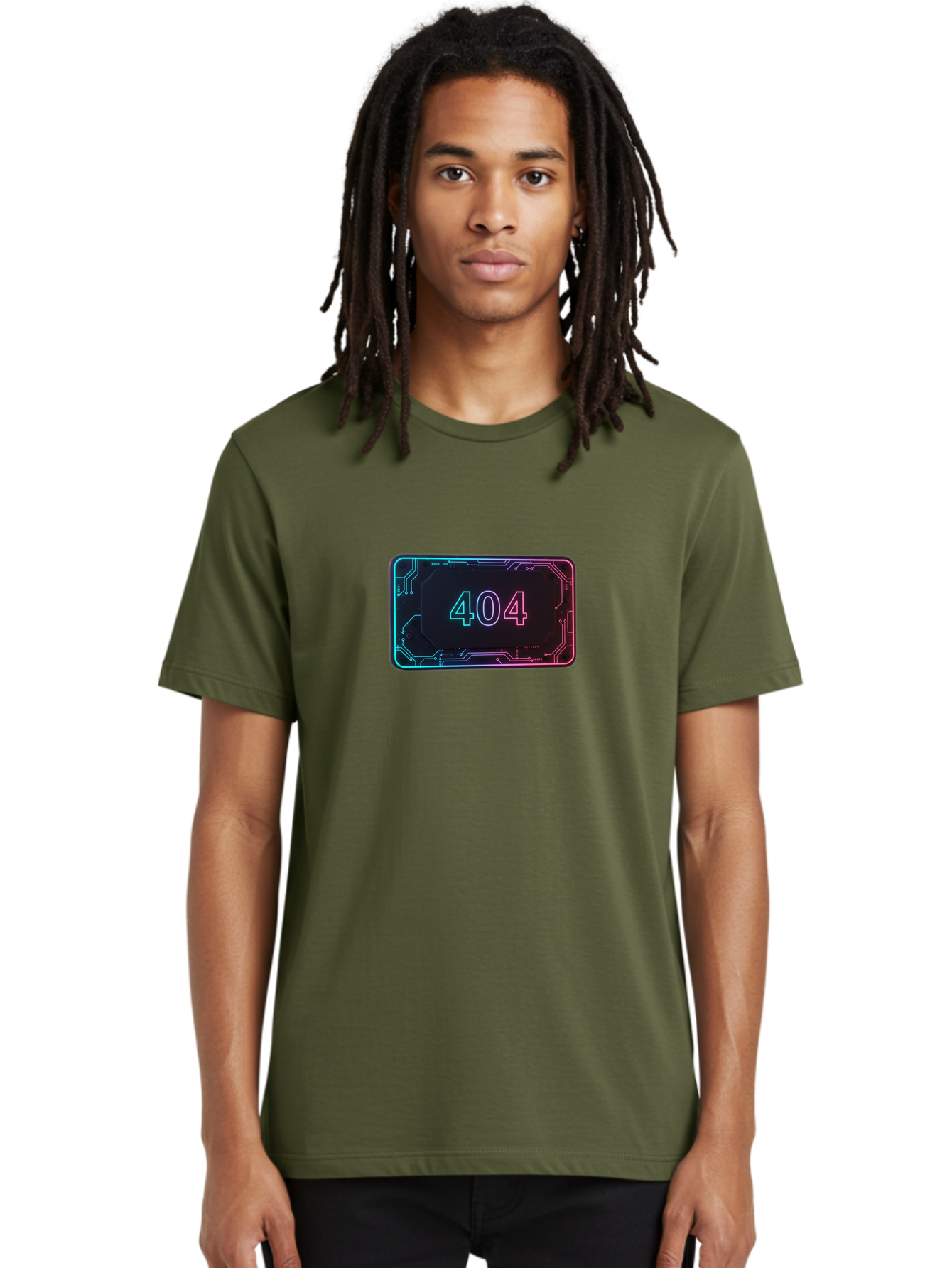 404-8 Men'S Graphic Tee, 100% Cotton, Comfortable Casual Summer Wear, Machine Washable, 404 Error Message, Futuristic Design, Neon Lights, Circuit Board, Error Page, Page Not Found, Tech Glitch, Digital Error Baa065