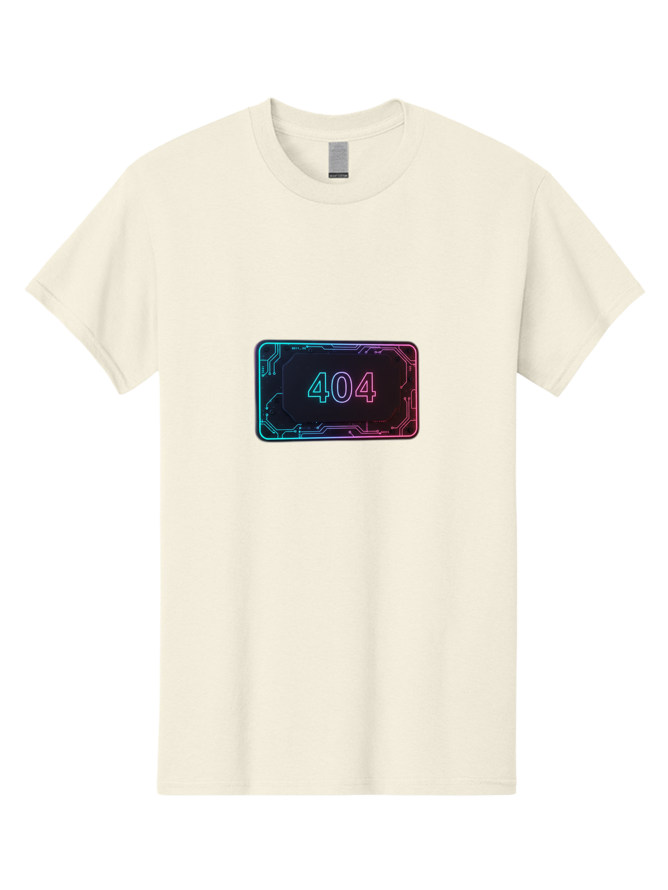 404-8 Men'S Graphic Tee, 100% Cotton, Comfortable Casual Summer Wear, Machine Washable, 404 Error Message, Futuristic Design, Neon Lights, Circuit Board, Error Page, Page Not Found, Tech Glitch, Digital Error Baa065