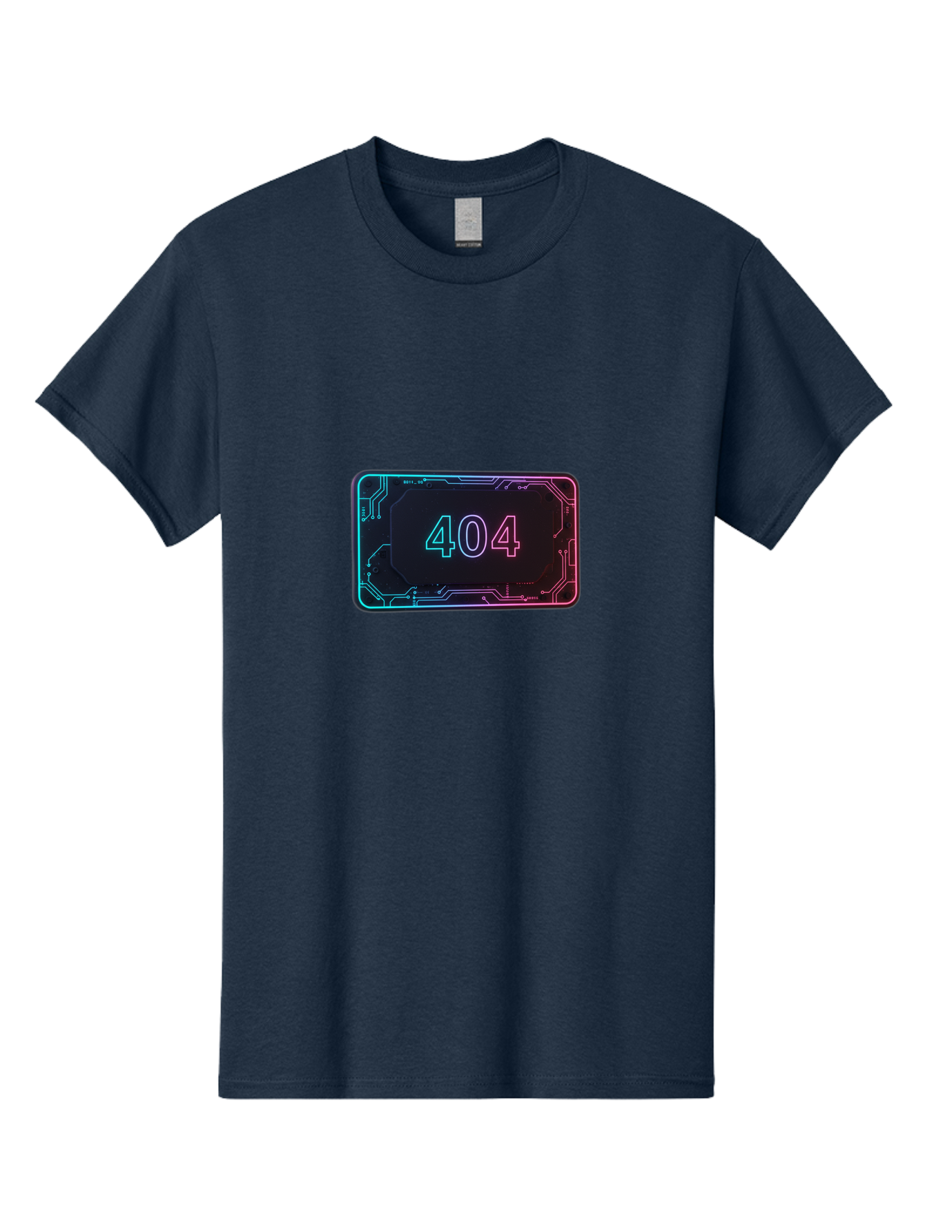 404-8 Men'S Graphic Tee, 100% Cotton, Comfortable Casual Summer Wear, Machine Washable, 404 Error Message, Futuristic Design, Neon Lights, Circuit Board, Error Page, Page Not Found, Tech Glitch, Digital Error Baa065