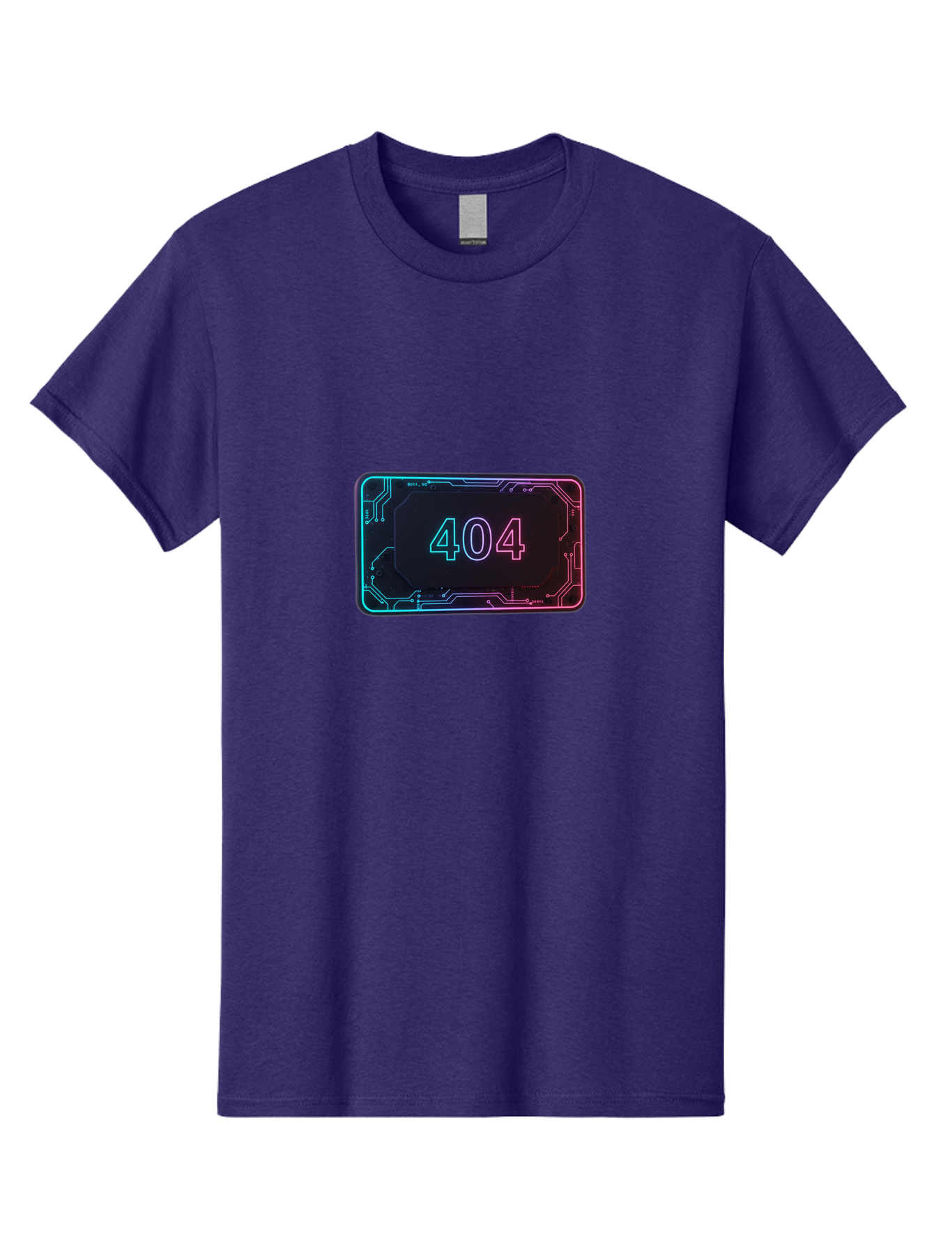 404-8 Men'S Graphic Tee, 100% Cotton, Comfortable Casual Summer Wear, Machine Washable, 404 Error Message, Futuristic Design, Neon Lights, Circuit Board, Error Page, Page Not Found, Tech Glitch, Digital Error Baa065