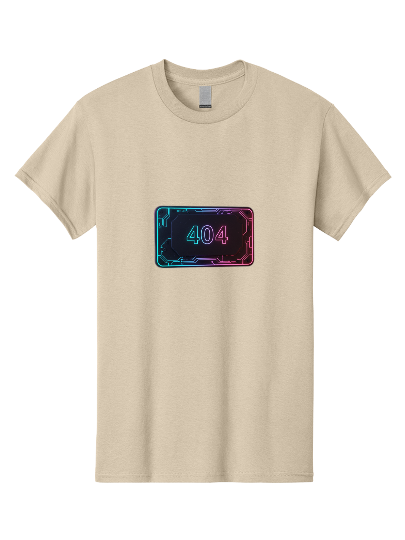 404-8 Men'S Graphic Tee, 100% Cotton, Comfortable Casual Summer Wear, Machine Washable, 404 Error Message, Futuristic Design, Neon Lights, Circuit Board, Error Page, Page Not Found, Tech Glitch, Digital Error Baa065