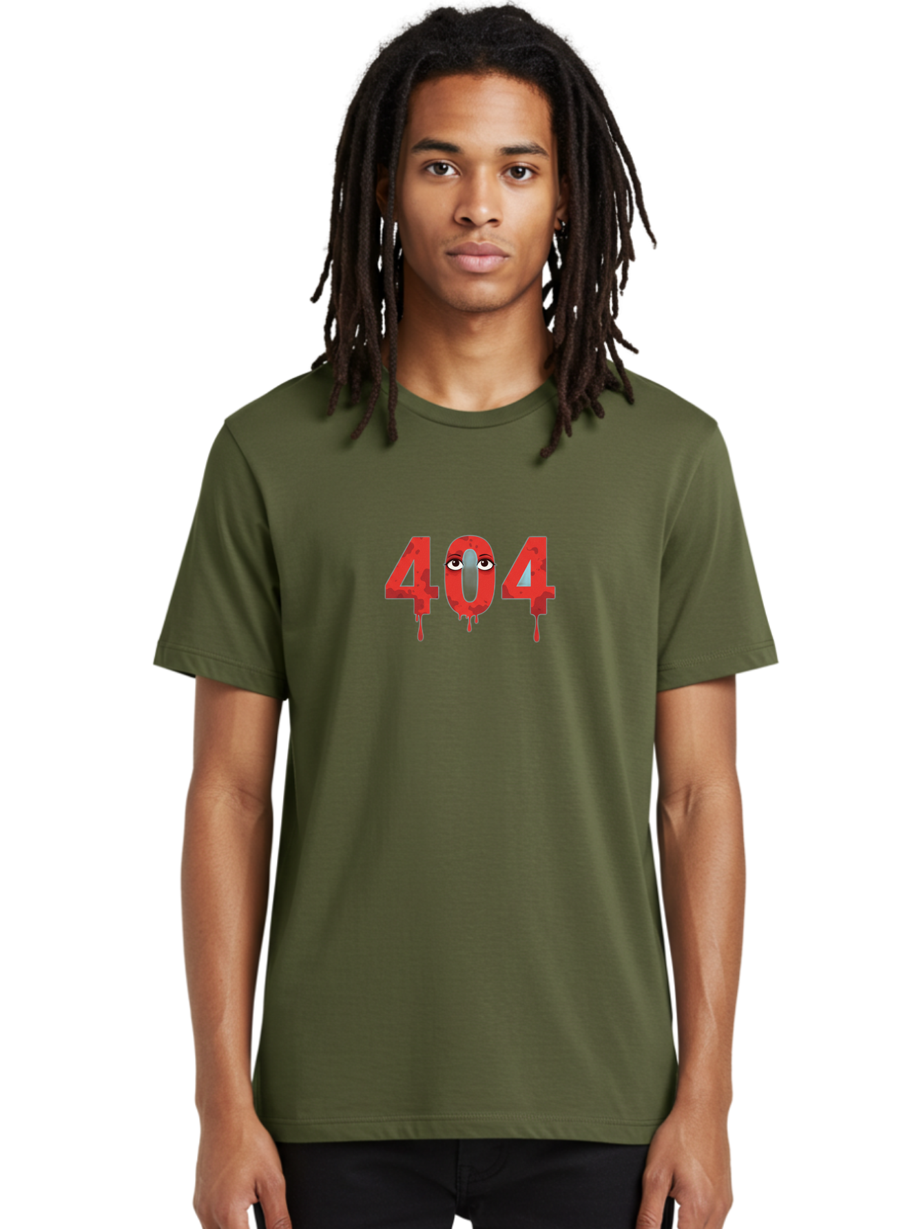 404-9 Men'S Graphic Tee, 100% Cotton, Comfortable Casual Summer Wear, Machine Washable, Error Message, 404 Page Not Found, Creepy Numbers, Dripping Blood, Horror Theme, Eerie Atmosphere, Web Design Element, Glitch Art Baa066