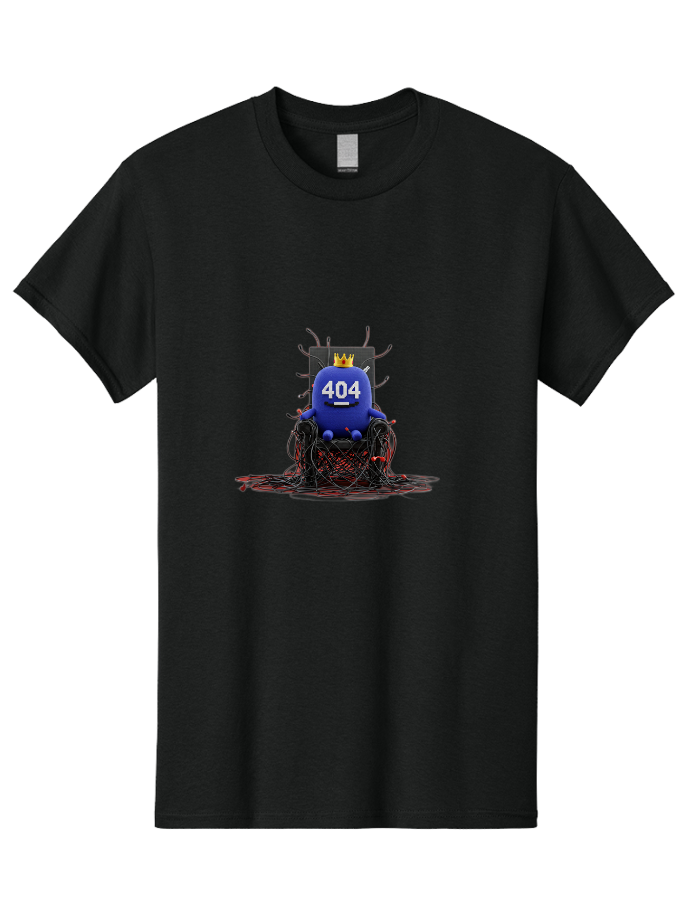 404-Character Men'S Graphic Tee, 100% Cotton, Comfortable Casual Summer Wear, Machine Washable, Error 404, Page Not Found, Broken Links, Digital Chaos, Tangled Wires, Frustrated User, Tech Issue, Online Error Baa068