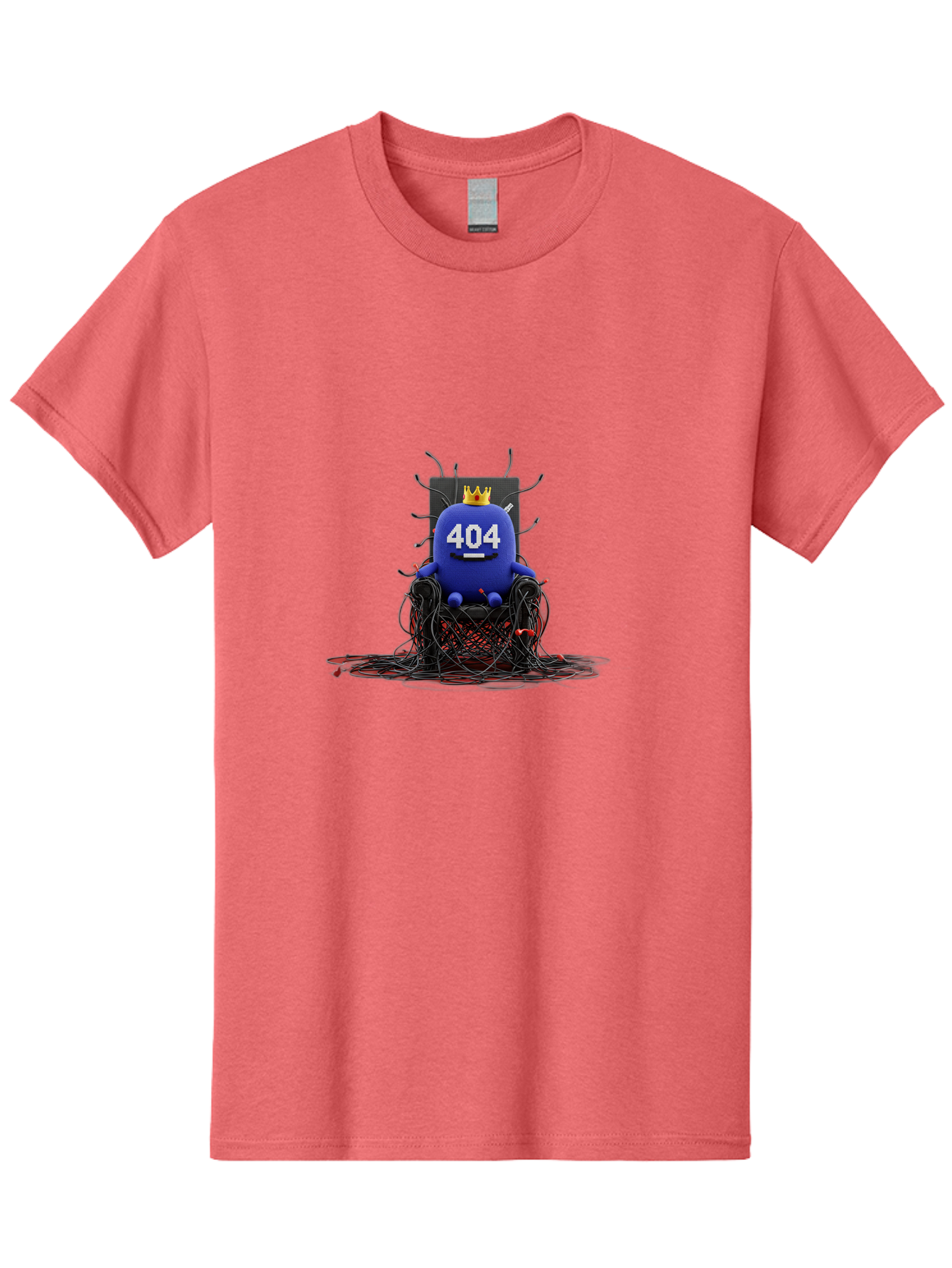 404-Character Men'S Graphic Tee, 100% Cotton, Comfortable Casual Summer Wear, Machine Washable, Error 404, Page Not Found, Broken Links, Digital Chaos, Tangled Wires, Frustrated User, Tech Issue, Online Error Baa068