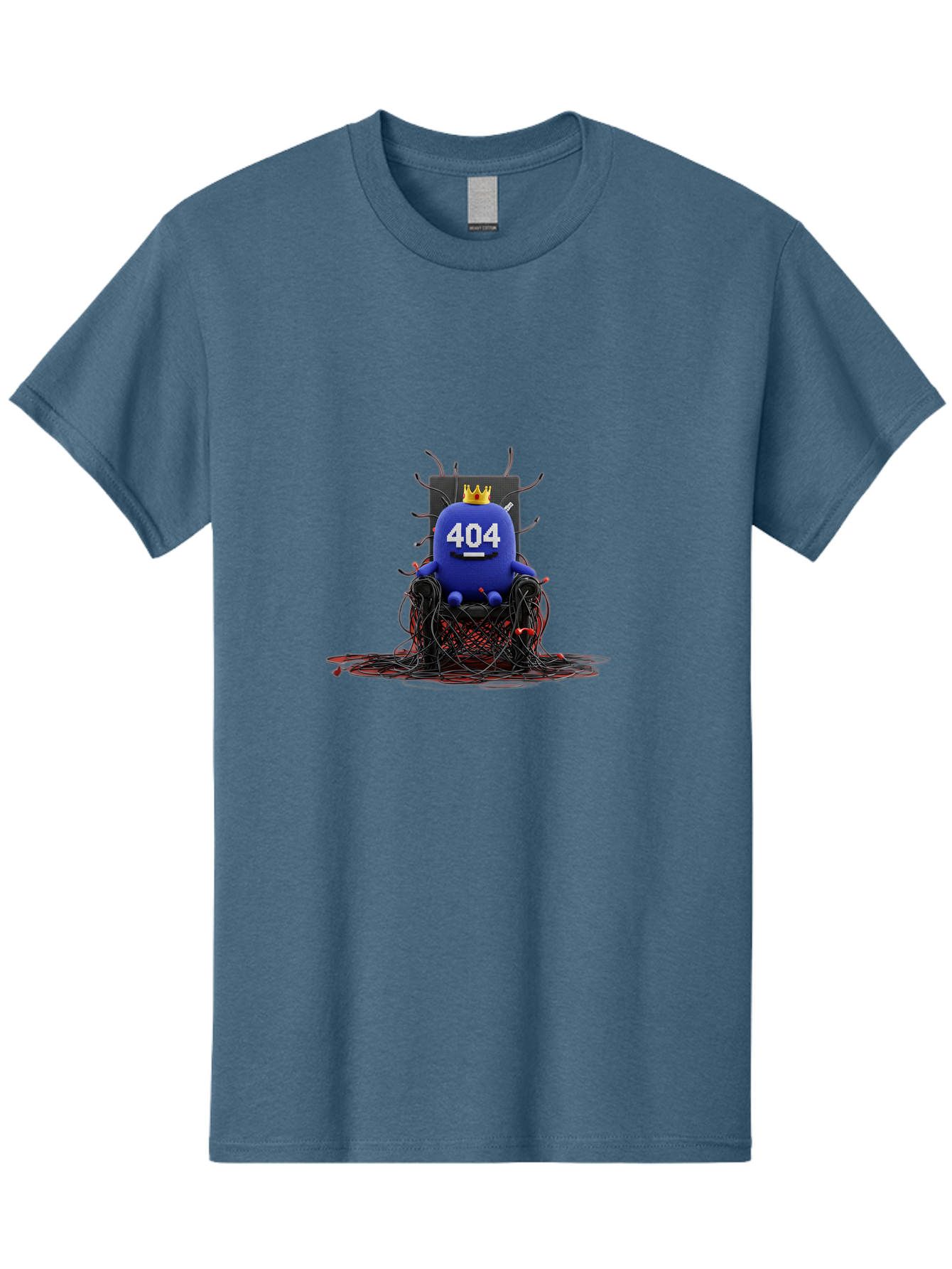 404-Character Men'S Graphic Tee, 100% Cotton, Comfortable Casual Summer Wear, Machine Washable, Error 404, Page Not Found, Broken Links, Digital Chaos, Tangled Wires, Frustrated User, Tech Issue, Online Error Baa068