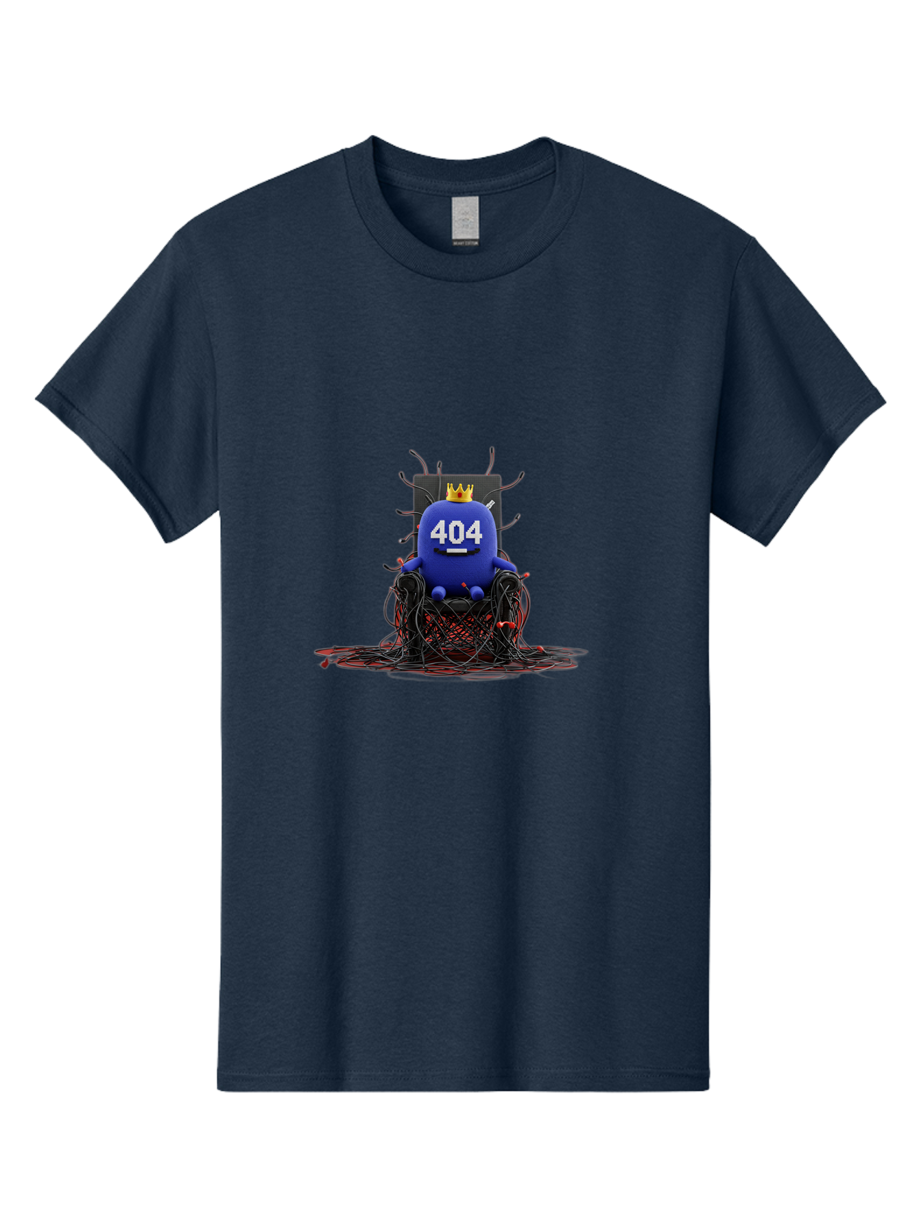 404-Character Men'S Graphic Tee, 100% Cotton, Comfortable Casual Summer Wear, Machine Washable, Error 404, Page Not Found, Broken Links, Digital Chaos, Tangled Wires, Frustrated User, Tech Issue, Online Error Baa068