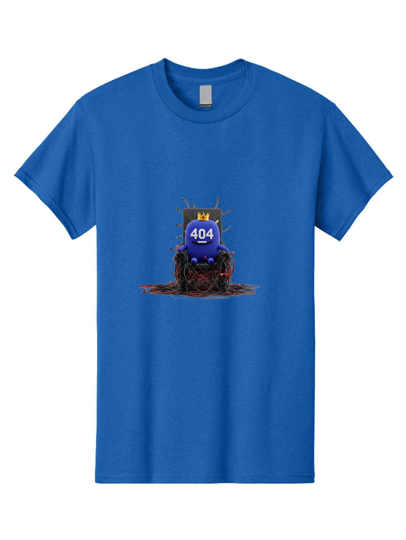 404-Character Men'S Graphic Tee, 100% Cotton, Comfortable Casual Summer Wear, Machine Washable, Error 404, Page Not Found, Broken Links, Digital Chaos, Tangled Wires, Frustrated User, Tech Issue, Online Error Baa068